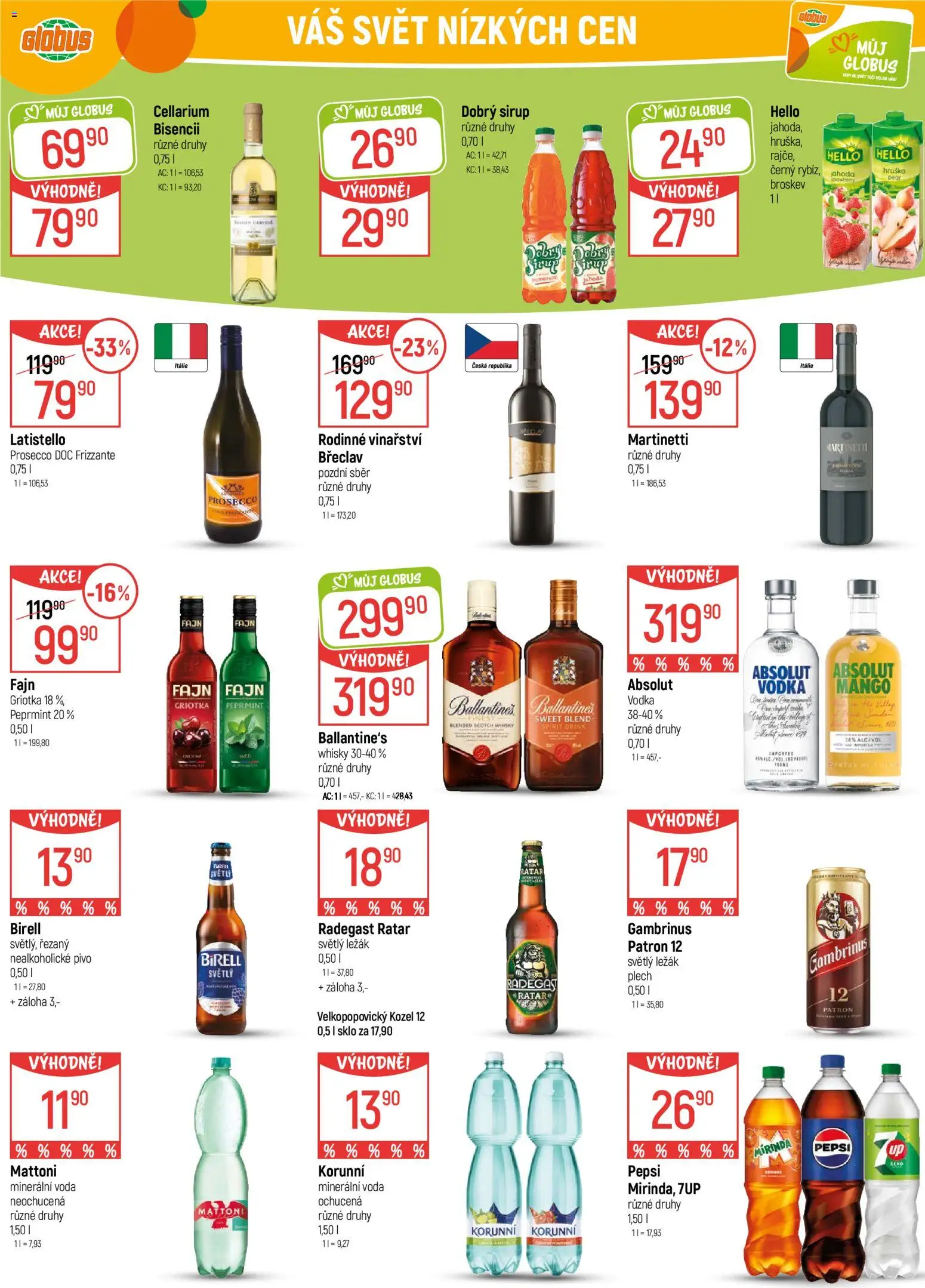 Globus leták - Plzeň od 11.03.2026 | Strana: 30 | Produkty: Prosecco, Frizzante, Radegast, Minerální voda