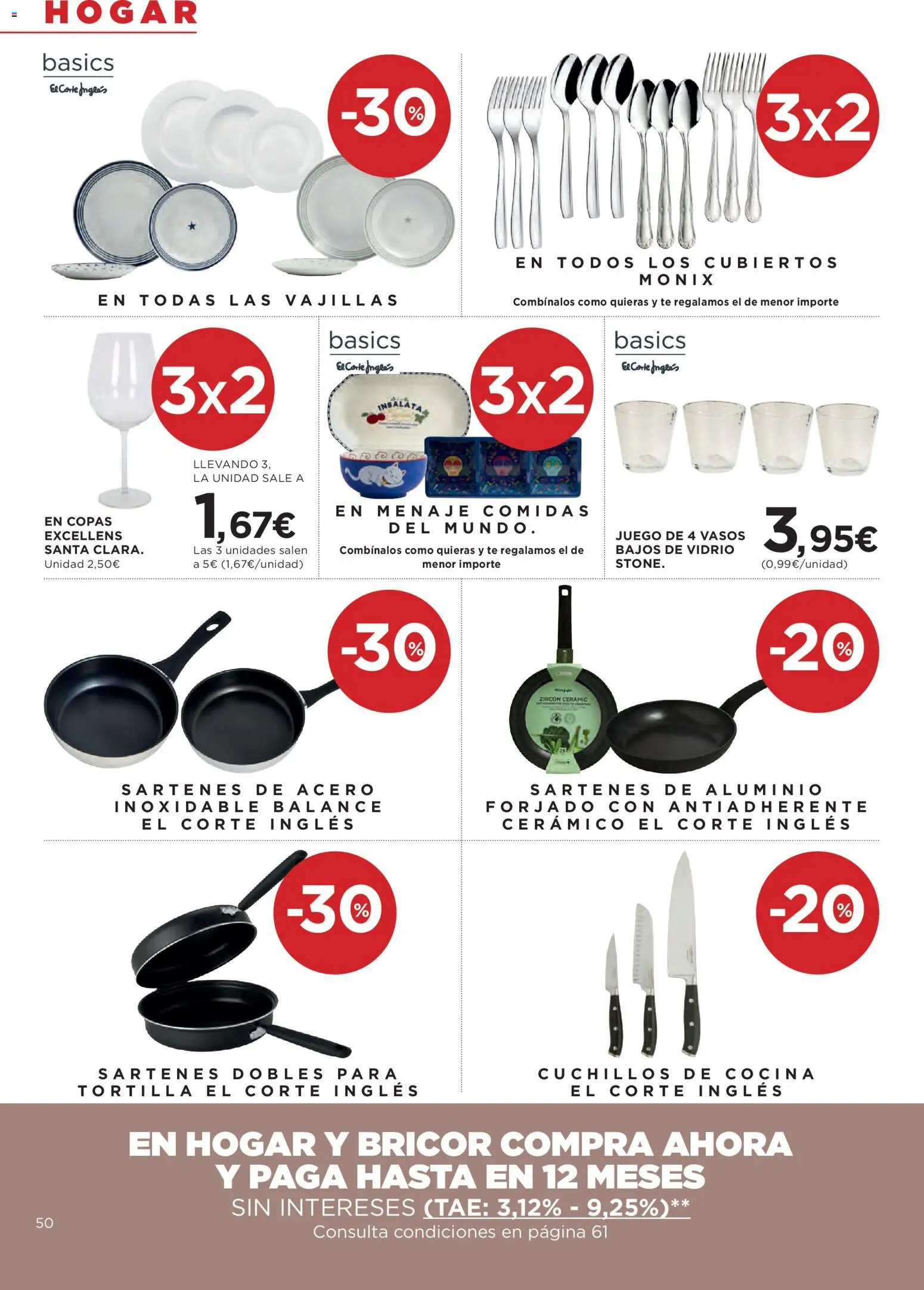 Hipercor catálogo │ válido desde el 07.01.2026 | Página: 50 | Productos: Vasos, Té, Cocina