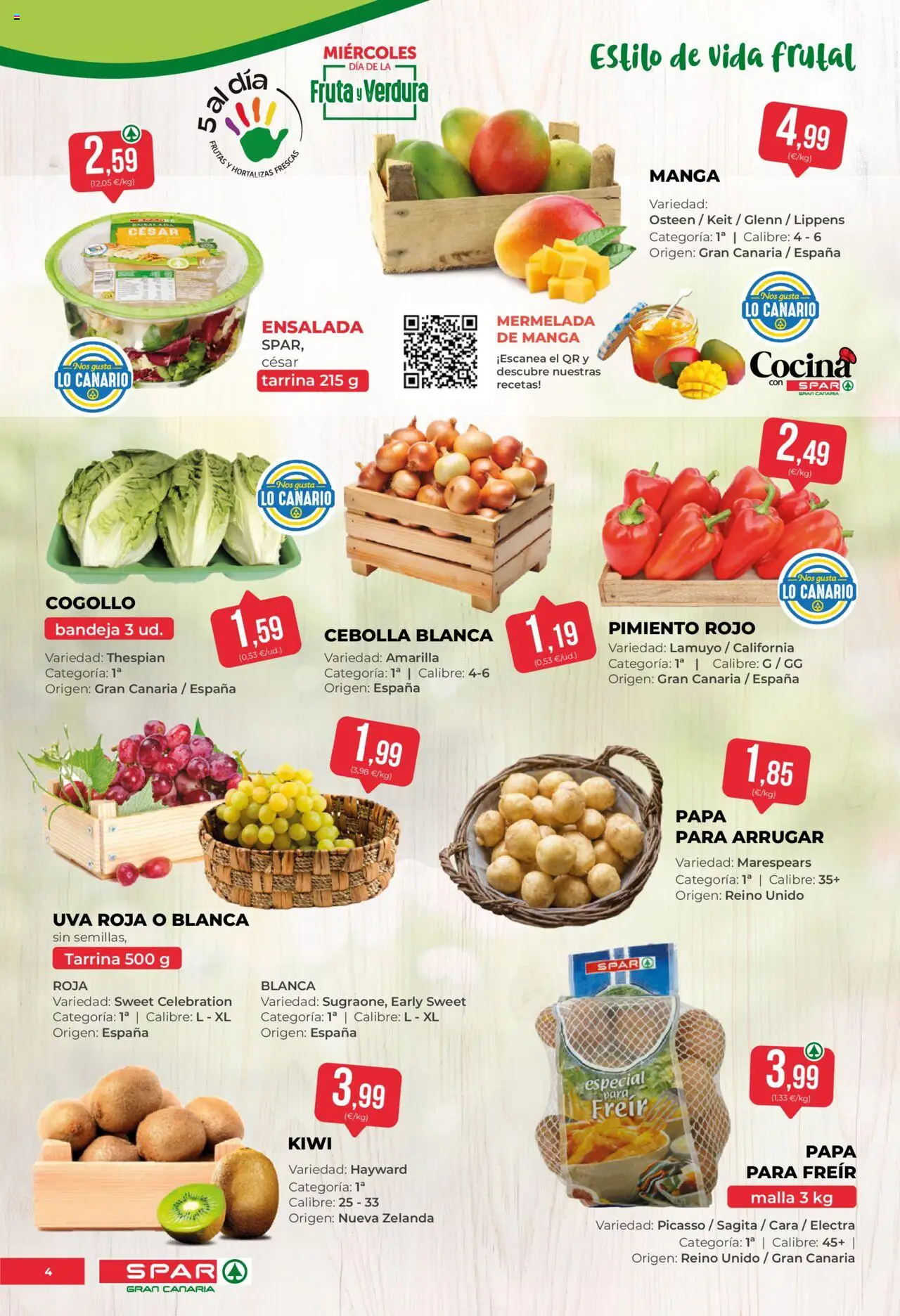 Spar folleto │ válido desde el 17.10.2025 | Página: 4 | Productos: Κάδος απορρυμάτων, Kiwi, Ensalada, Παγωμένο τσάι