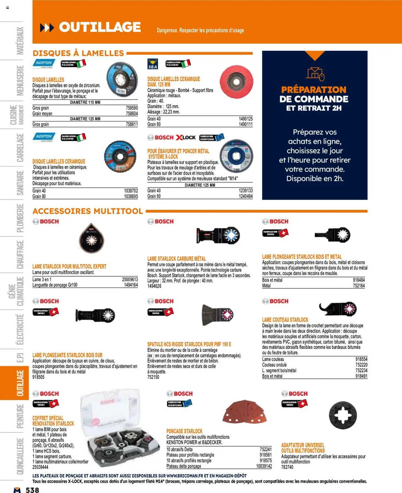  | Page: 538 | Produits: Adaptateur, Plateau, Mortier, Colle