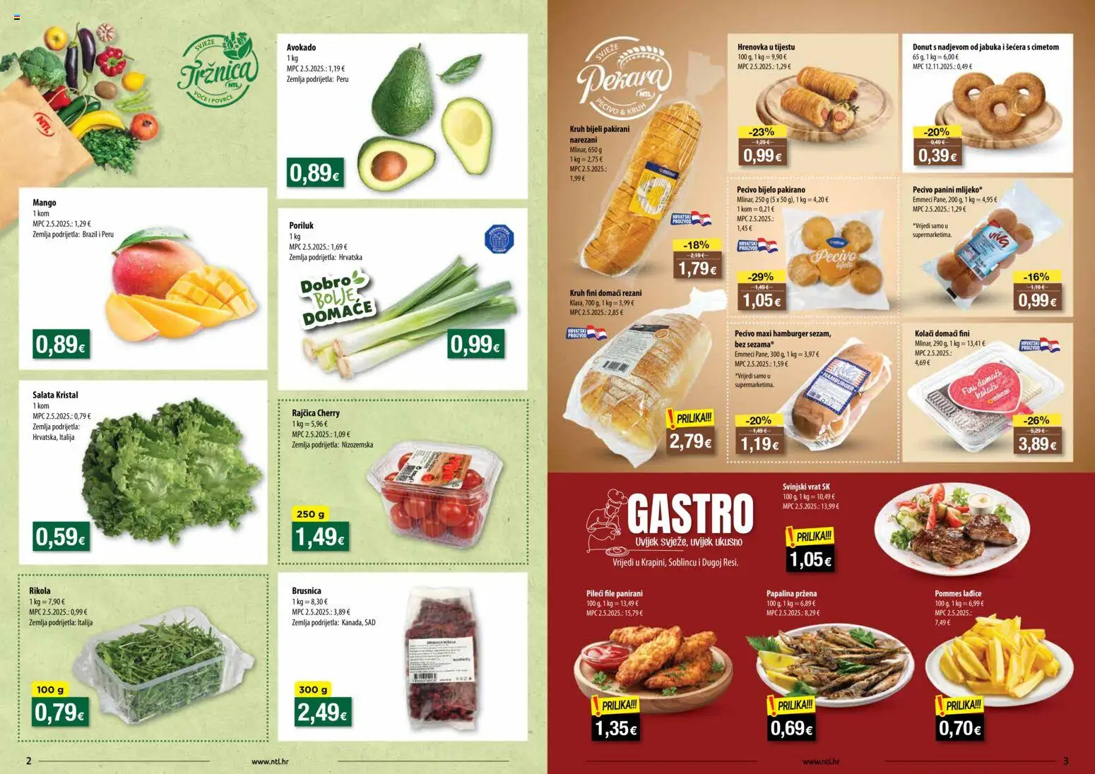 NTL katalog | vrijedi od 22.04.2026 | Stranica: 2 | Proizvodi: Povrće, Hamburger, Rajčica, Brusnica