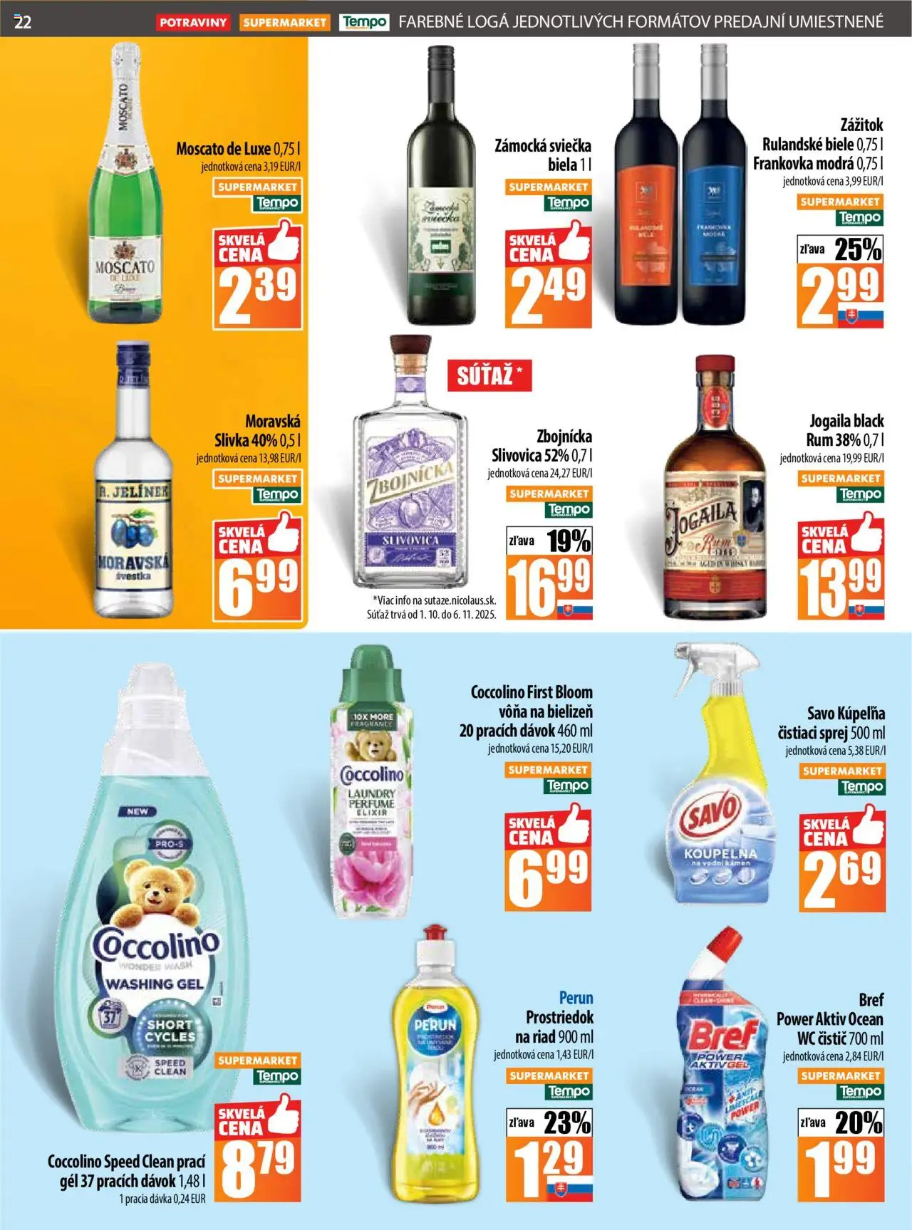 Nové COOP Jednota akcie – leták je platný od 09.10.2025 | Strana: 22 | Produkty: Kúpelňa, Wc, Rum