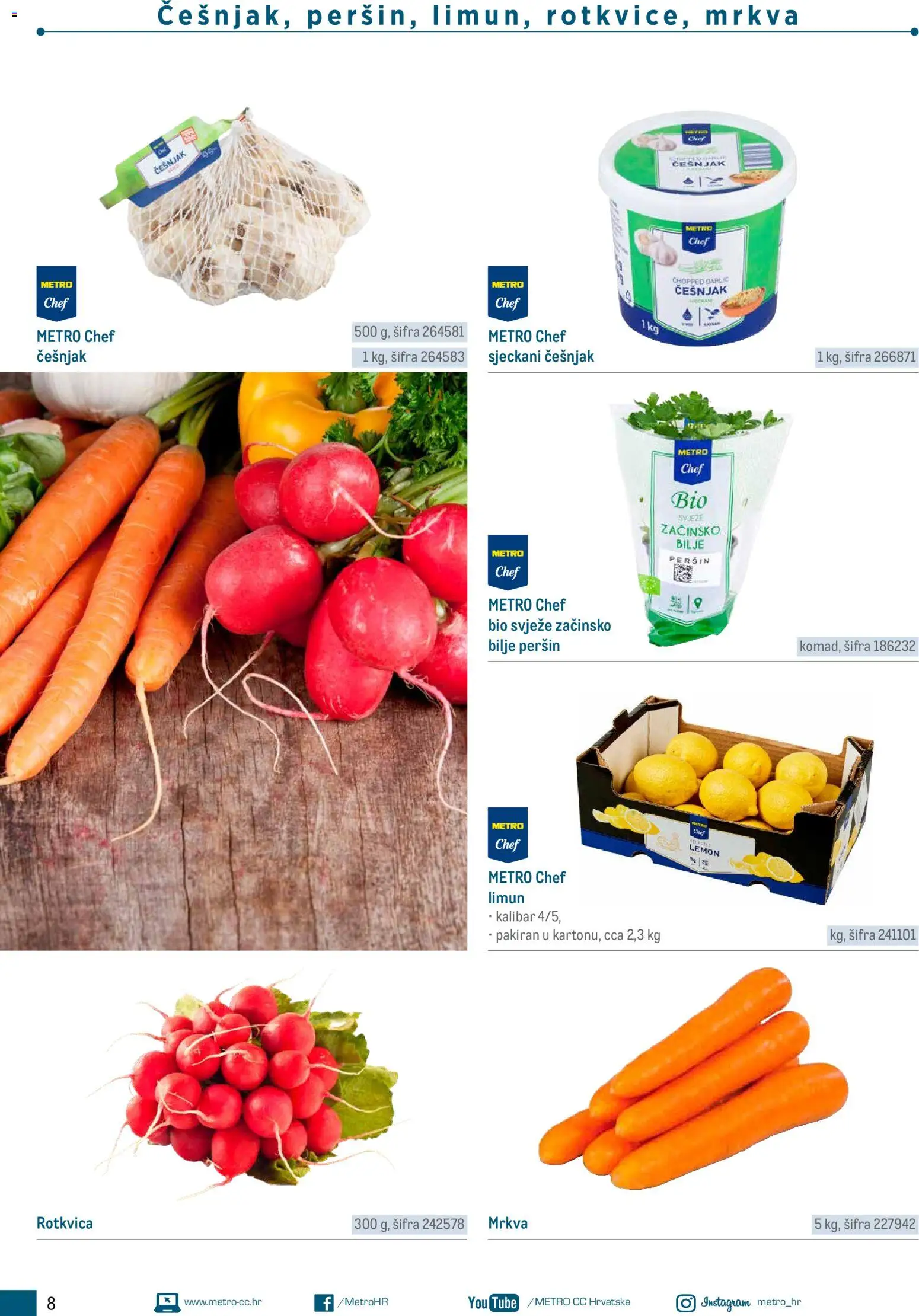 Metro katalog | vrijedi od 05.03.2026 | Stranica: 8 | Proizvodi: Mrkva, Limun, Češnjak, Peršin