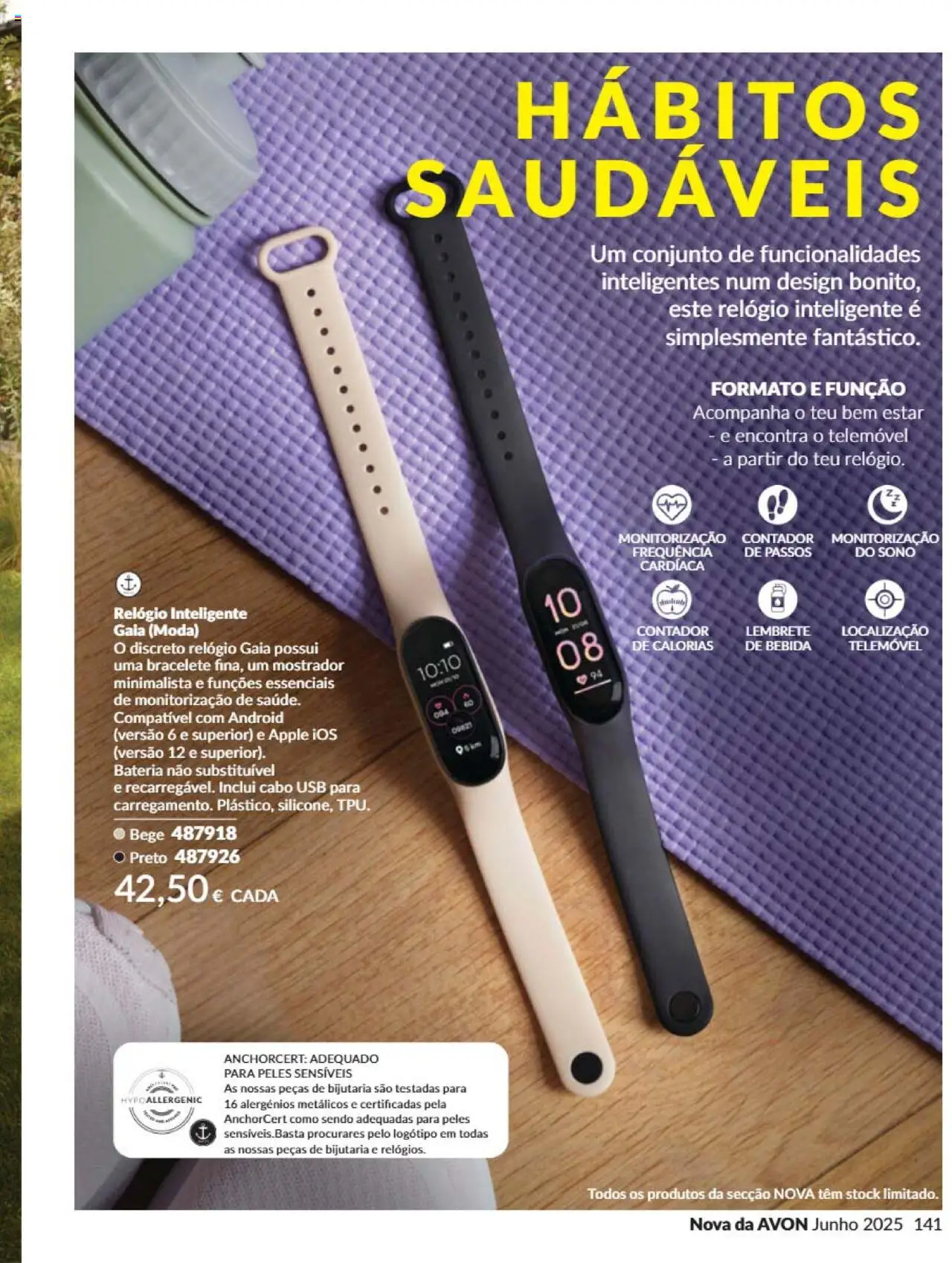 Catálogo Avon Campanha 6 │ válido de 01.06.2025 | Página: 141 | Produtos: Relógio, Smartwatch, Telemóvel, Bateria