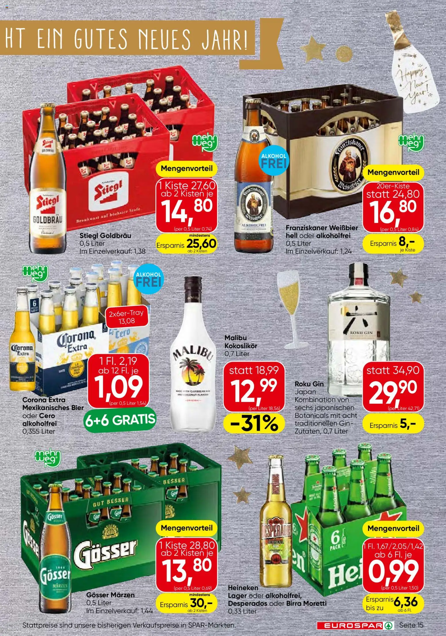Eurospar Flugblatt - Salzburg gültig ab 18.12.2025 | Seite: 15 | Produkte: Gin, Bier