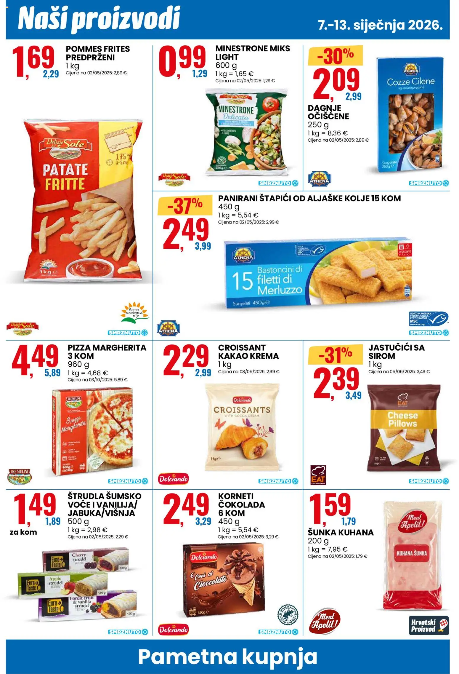 Eurospin katalog | vrijedi od 07.01.2026 | Stranica: 2 | Proizvodi: Čokolada, Šunka, Pizza, Voće