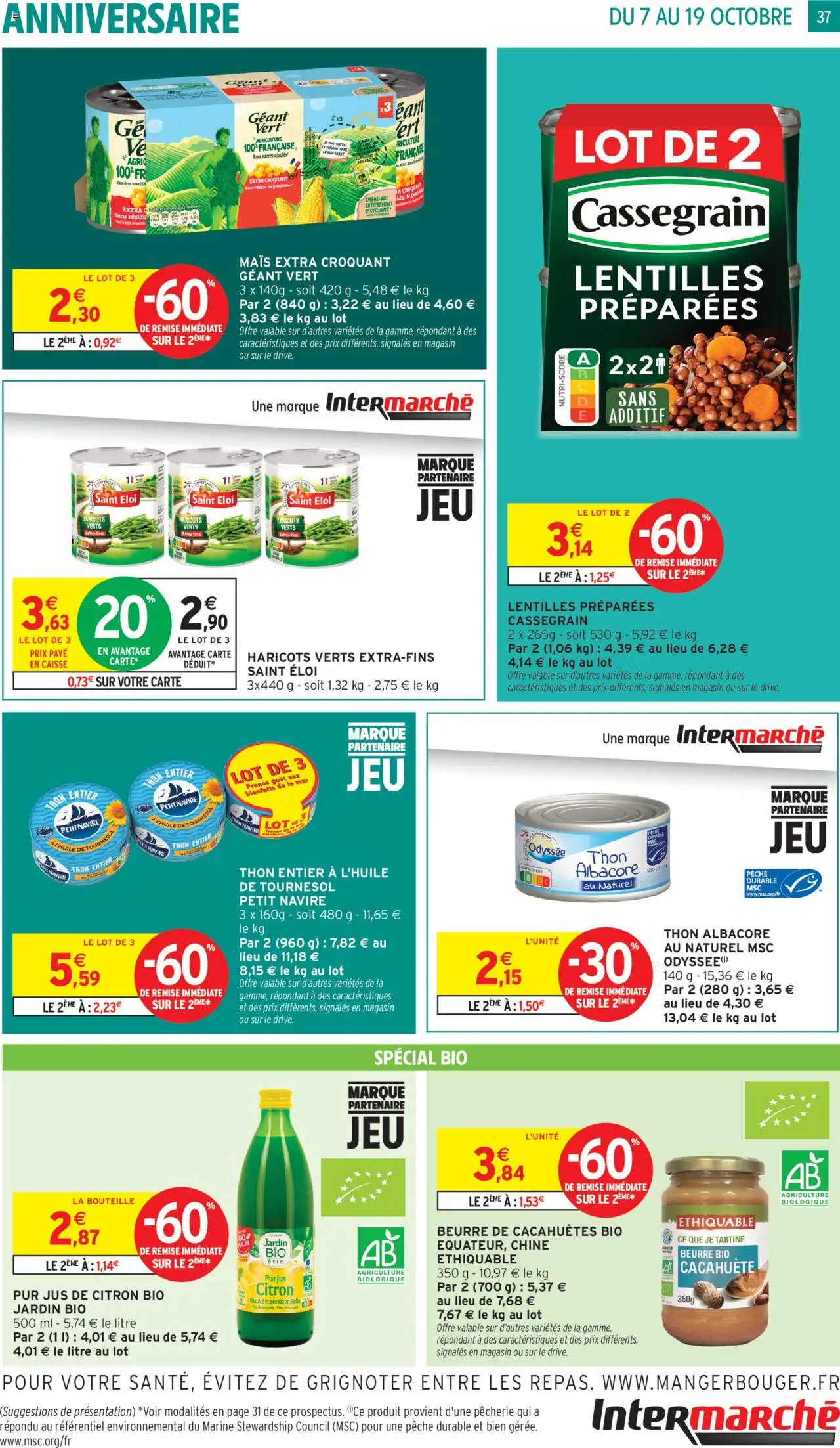 {H1} | Page: 37 | Produits: Cacahuète, Pêche, Mais, Jus de citron