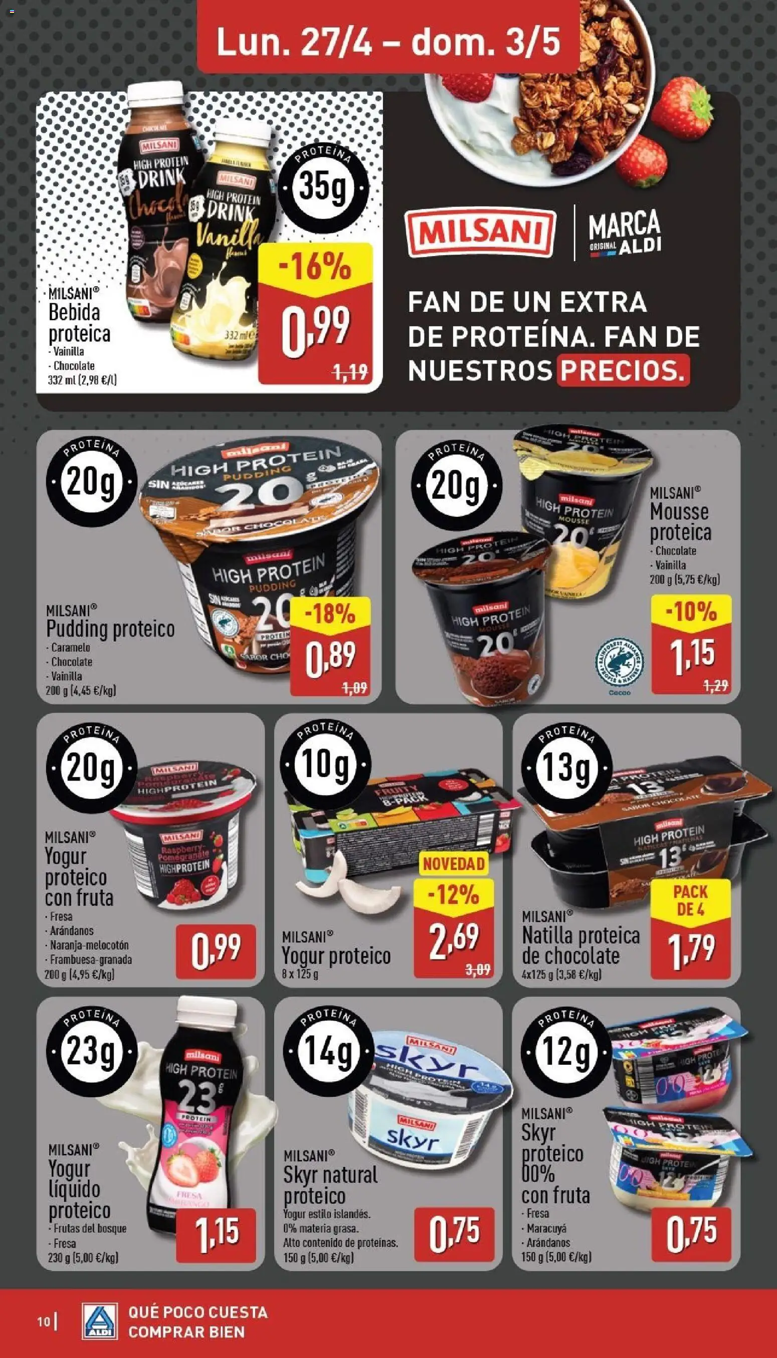 Aldi folleto Península │ válido desde el 27.04.2026 | Página: 10 | Productos: Κουτί γεύματος, Mousse, Chocolate, Φρυγανιές σικάλεως