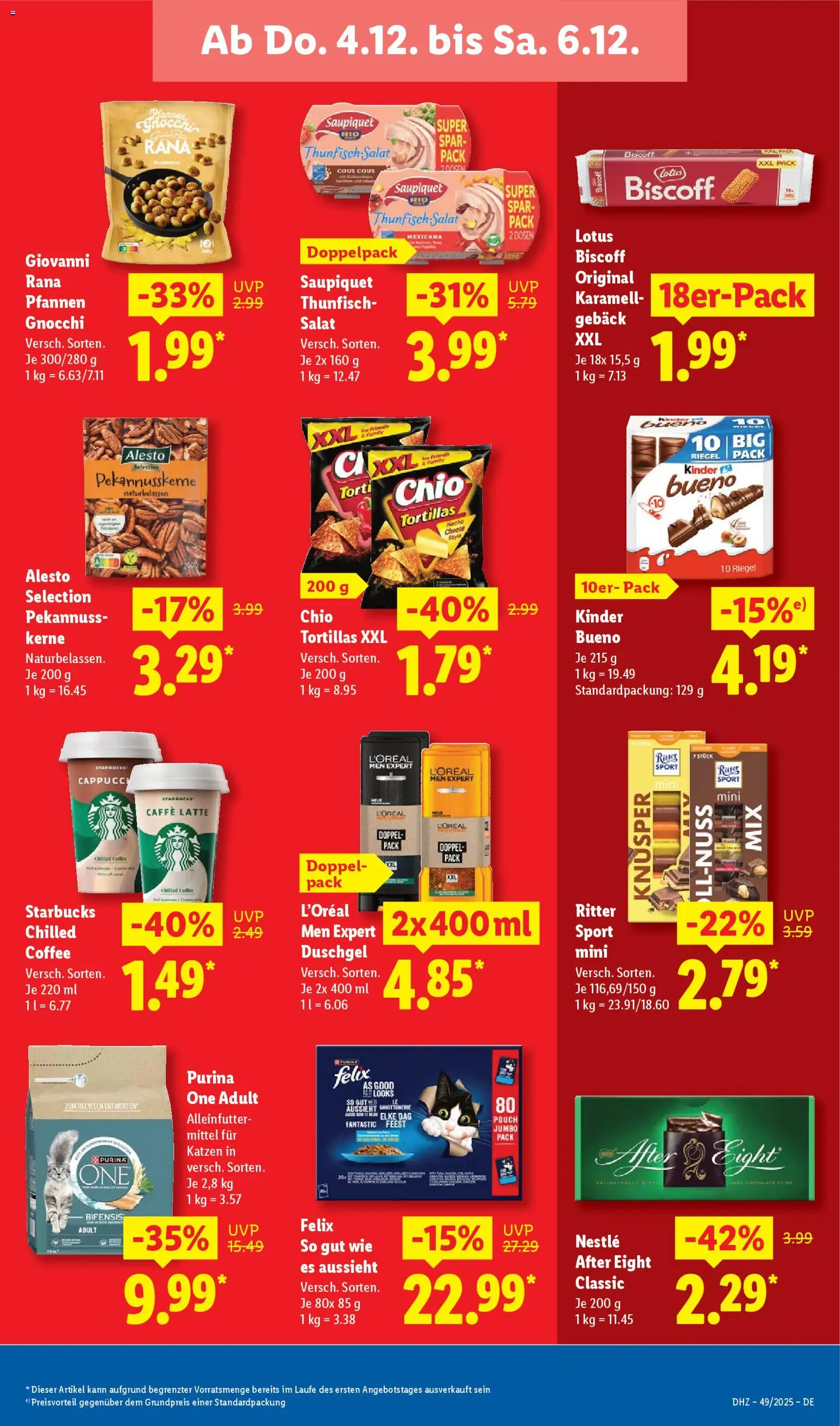 Lidl Prospekt Heppenheim – gültig ab 01.12.2025 | Seite: 65 | Produkte: Thunfisch, Starbucks, Duschgel, Paprika