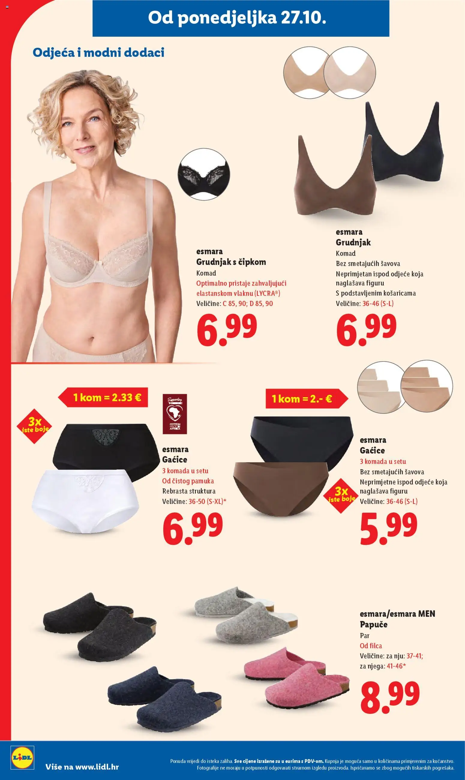 Lidl katalog | vrijedi od 27.10.2025 | Stranica: 30 | Proizvodi: Odjeća, Gaćice, Grudnjak, Papuče