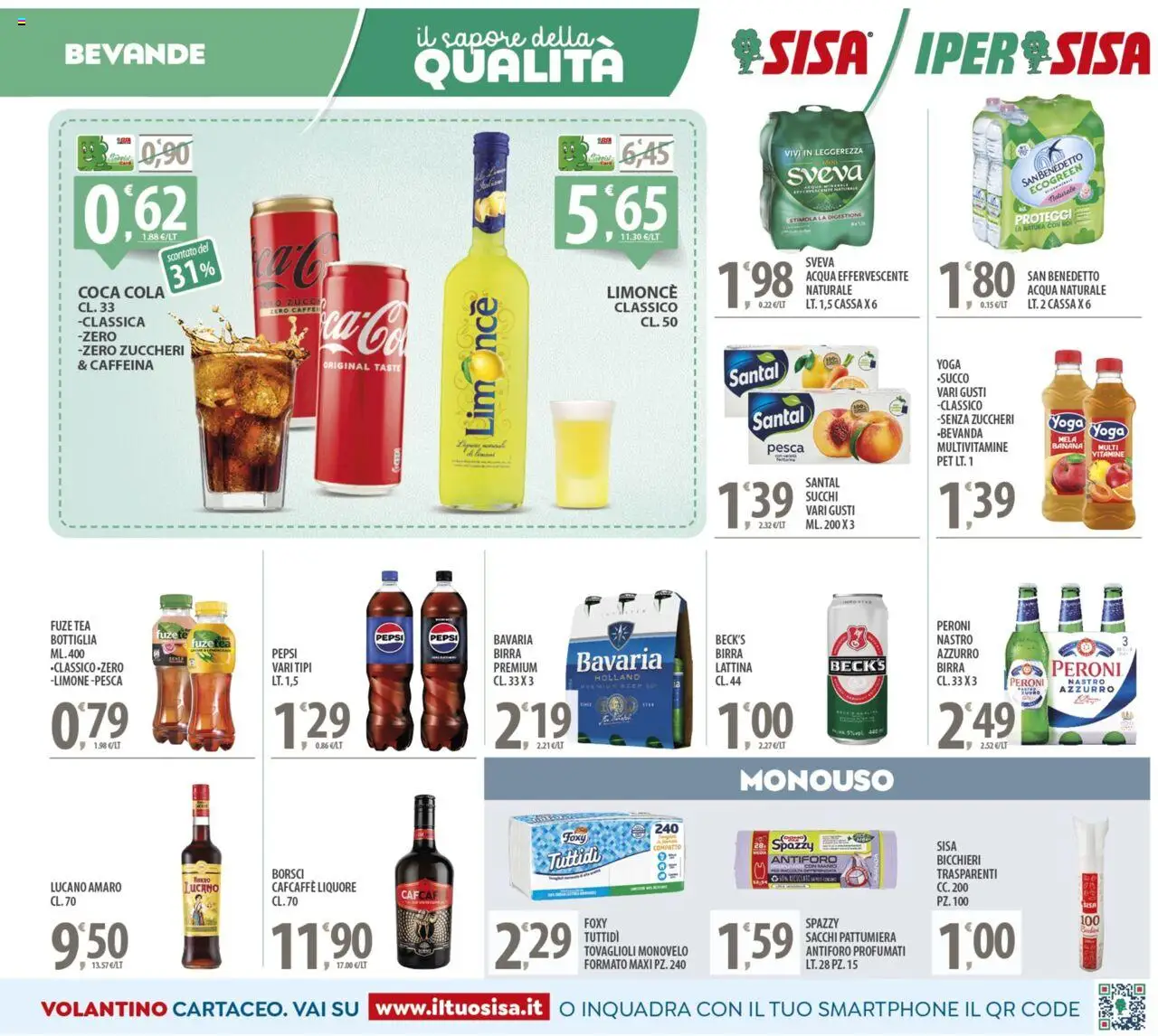 Volantino SISA del 03.10.2025 | Pagina: 11 | Prodotti: Smartphone, Acqua naturale, Amaro, Coca Cola