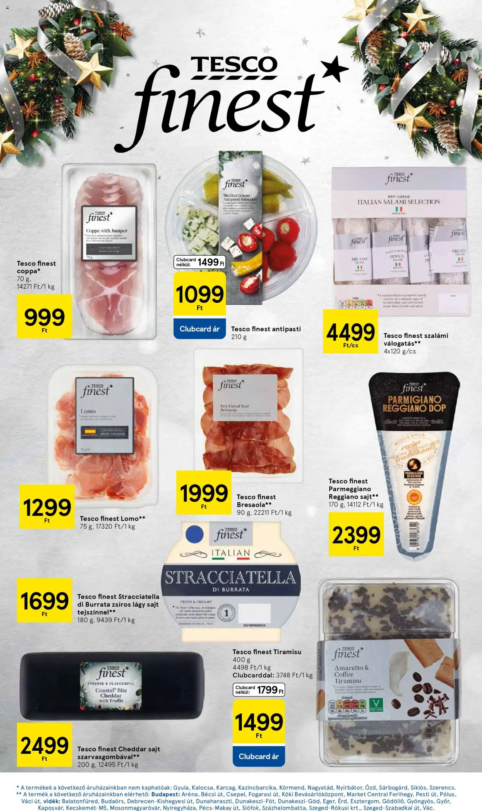 Tesco akciós ujság - amely érvényes a következő dátumtól: 18.12.2025 | Oldal: 11 | Termékek: Tiramisu, Szalámi, Cheddar, Burrata