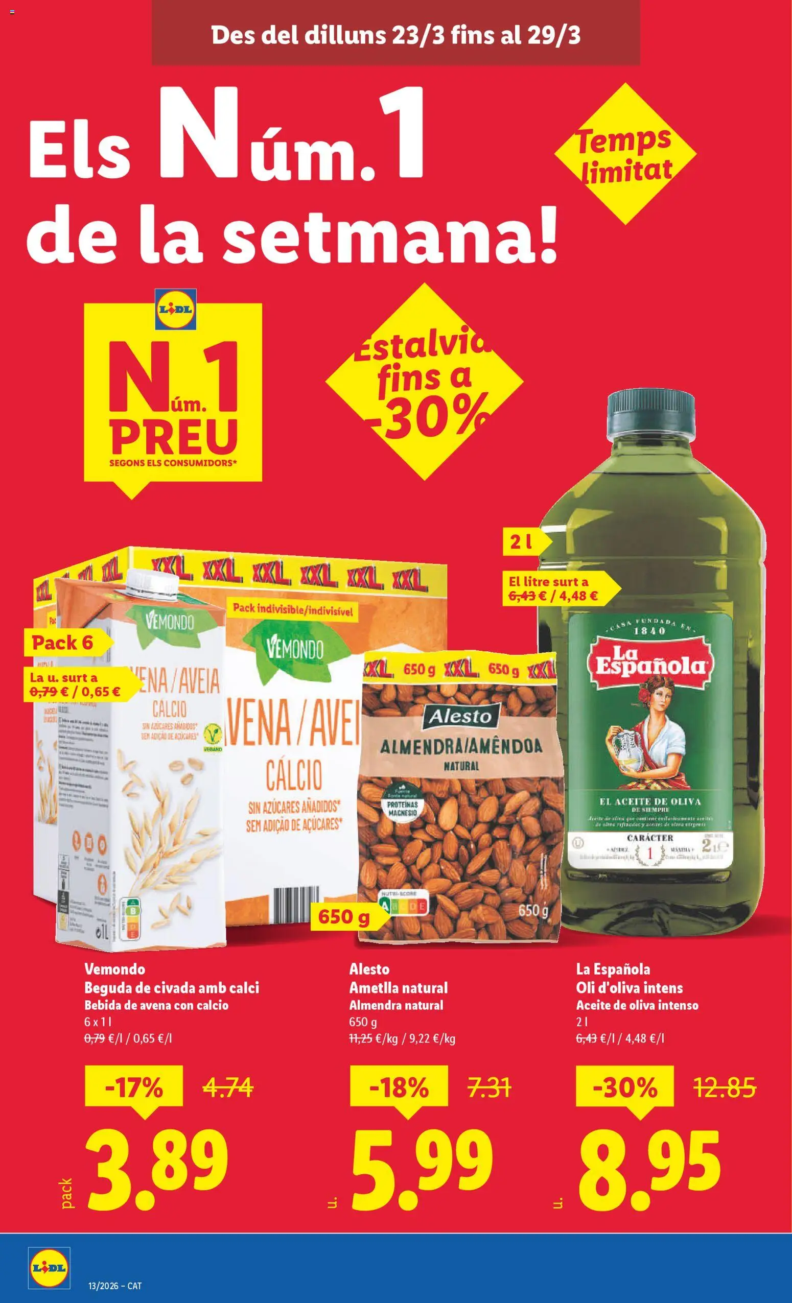 Lidl folleto │ válido desde el 23.03.2026 | Página: 10 | Productos: Aceite, Aceite de oliva, Bebida de avena