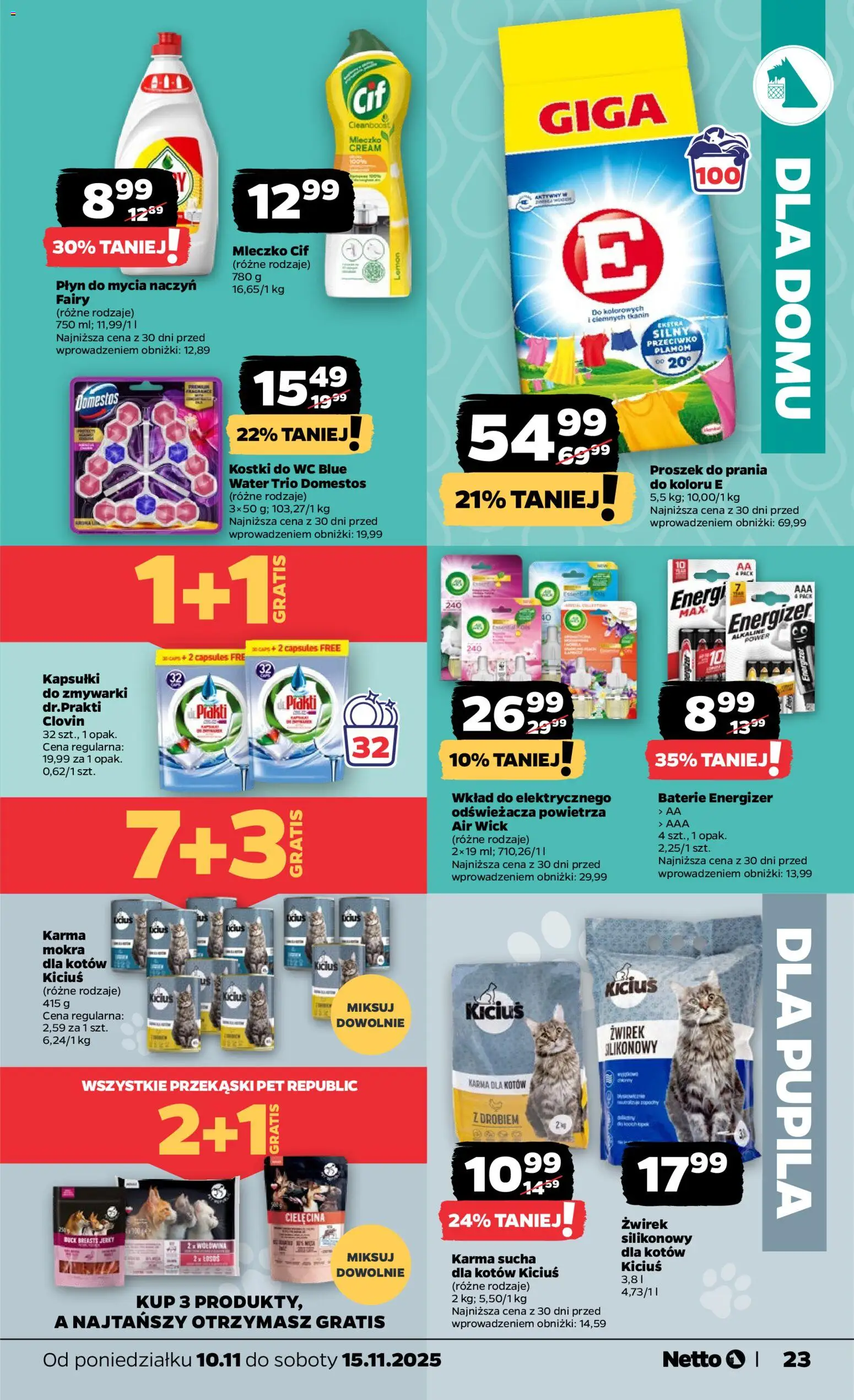 Netto gazetka - Spożywcza od 10.11.2025 | Strona: 23 | Produkty: Kostki do wc, Domestos, Wołowina, Płyn do mycia naczyń