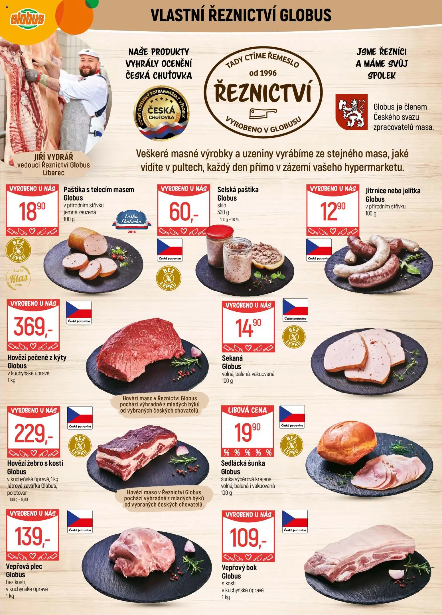 Globus leták - Liberec od 21.01.2026 | Strana: 7 | Produkty: Šunka, Hovězí maso, Sekaná, Paštika