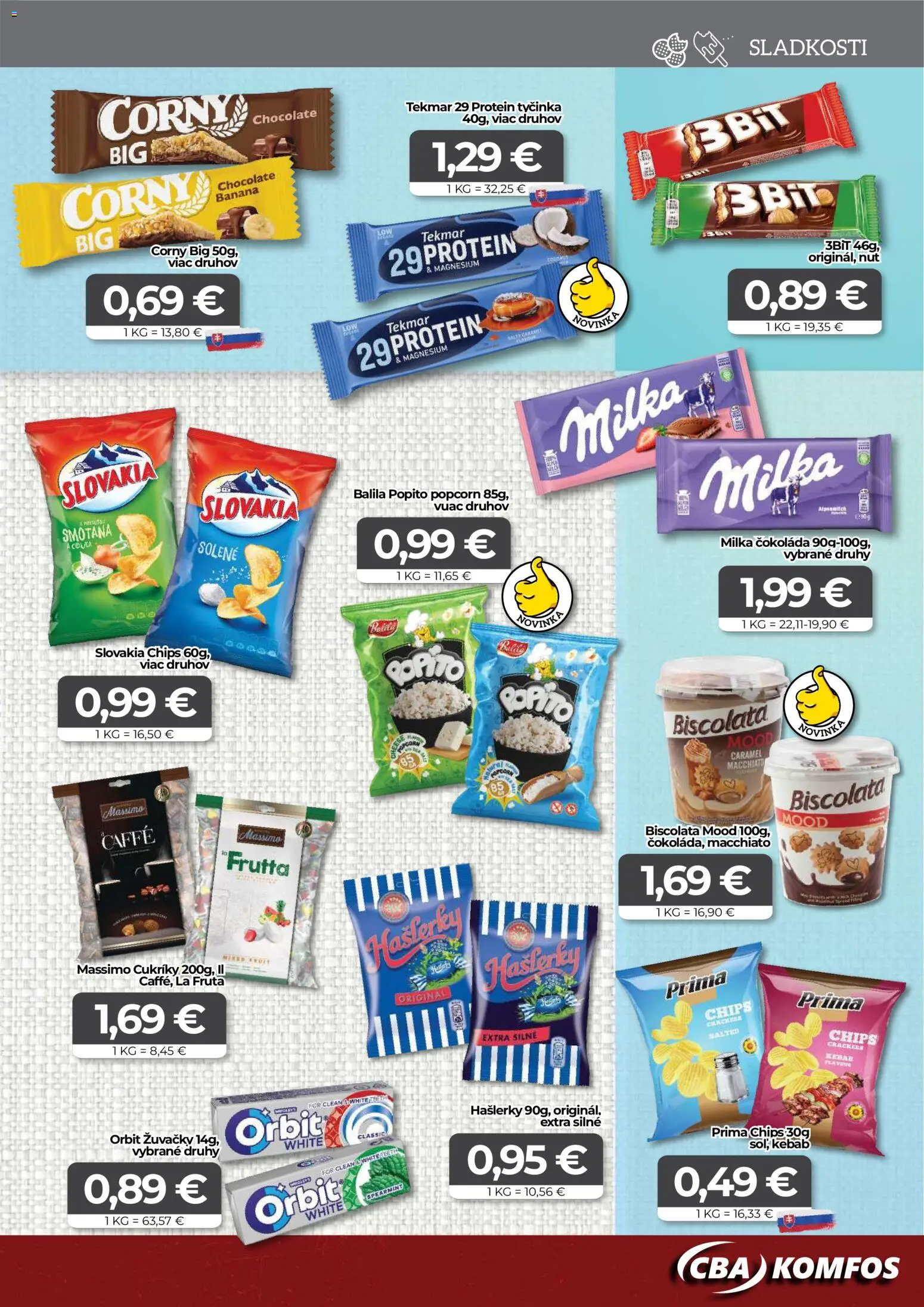 Nové CBA Komfos akcie – leták je platný od 20.02.2026 | Strana: 11 | Produkty: Smotana, Protein, Čokoláda, Milka