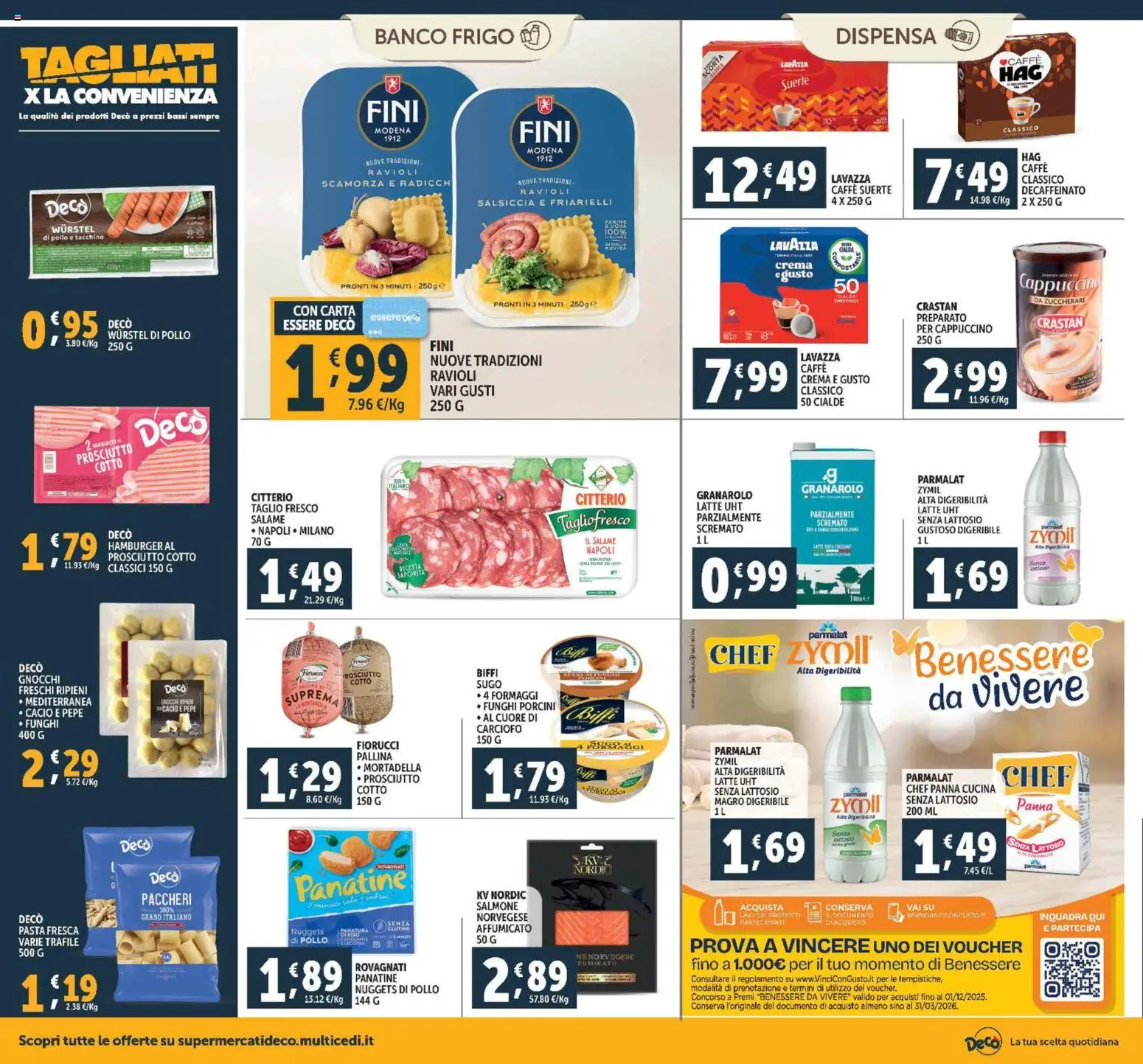 Volantino Decò del 28.10.2025 | Pagina: 10 | Prodotti: Salame, Nuggets, Mortadella, Lavazza