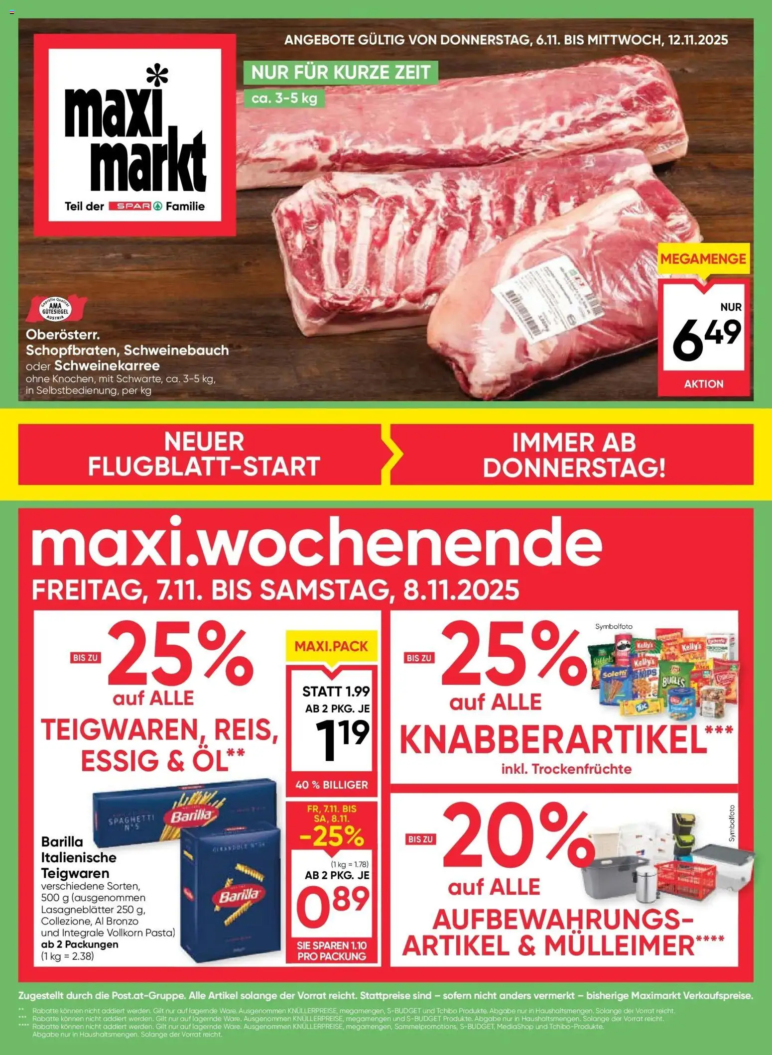 Maximarkt Haid, Linz gültig ab 06.11.2025 | Seite: 1 | Produkte: Pasta, Hajdina liszt, Öl