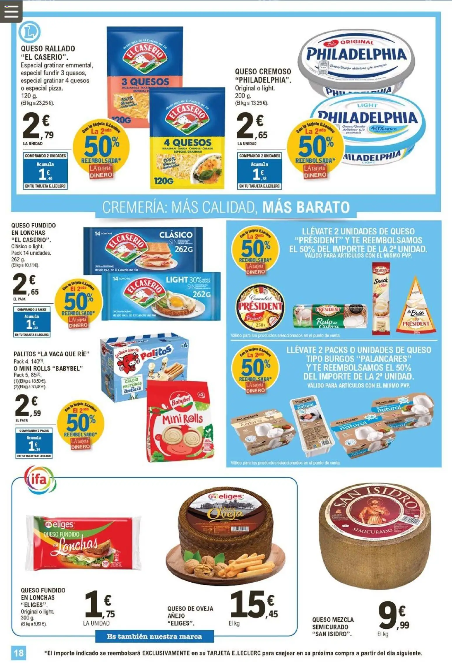 E.Leclerc folleto │ válido desde el 21.01.2026 | Página: 18 | Productos: Γραβάτα, Queso de oveja, Queso, Queso rallado
