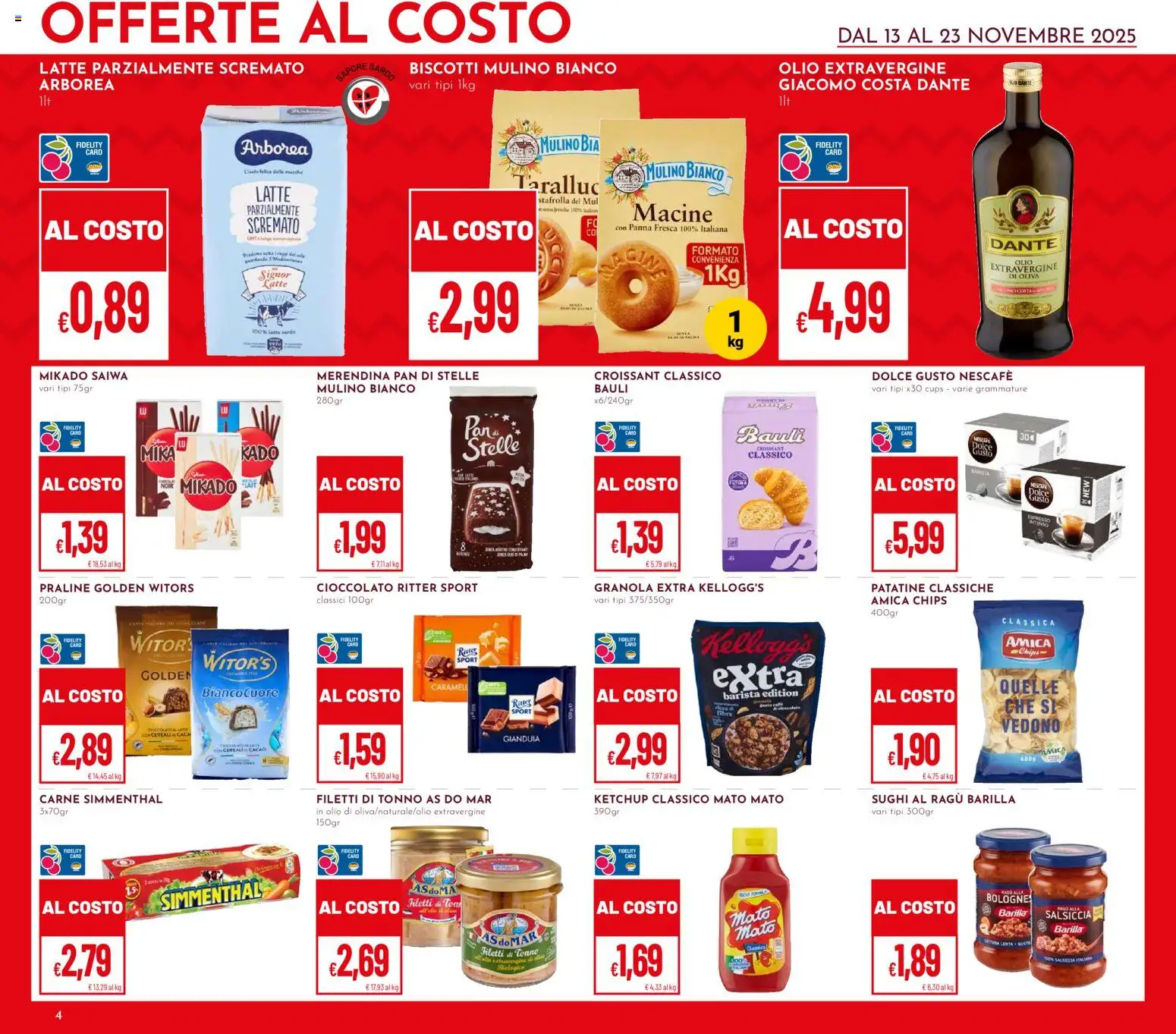 Volantino Pan del 13.11.2025 | Pagina: 4 | Prodotti: Cioccolato, Biscotti, Salsiccia, Ragú