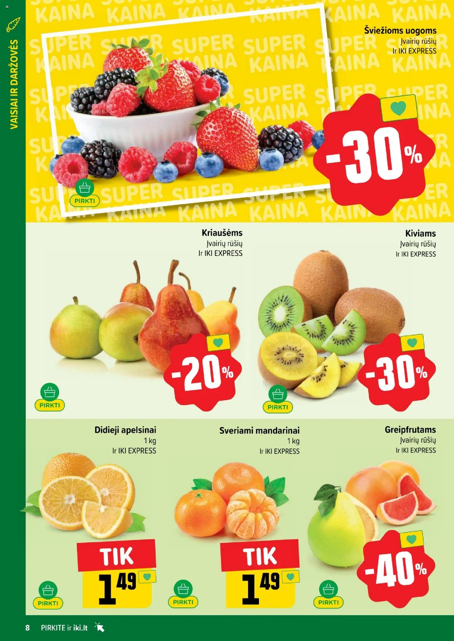 IKI akcijos nuo 19.01.2026 | Puslapis: 8 | Prekių: Apelsinai, Mandarinai