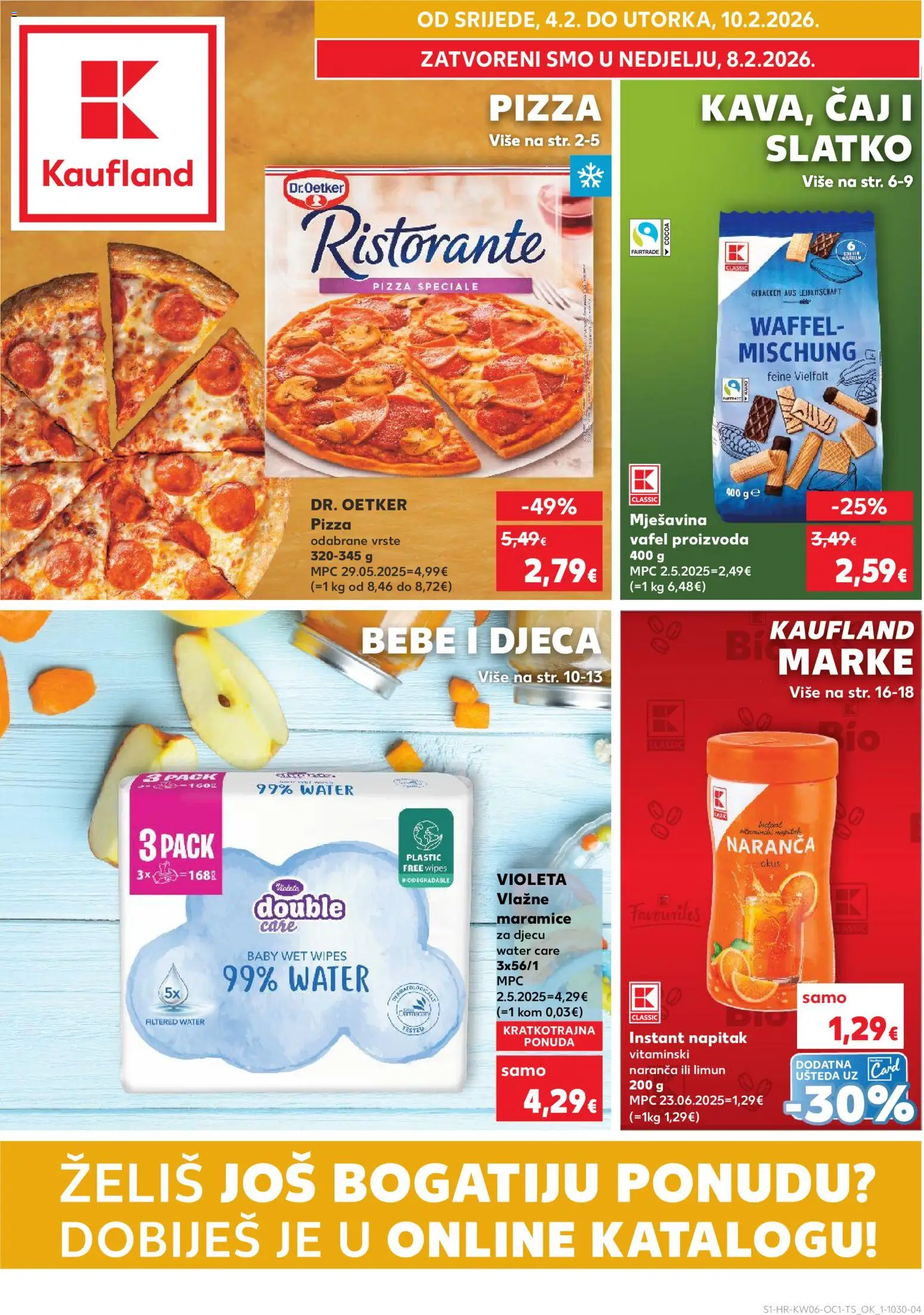 Kaufland katalog | vrijedi od 04.02.2026 | Stranica: 1 | Proizvodi: Vlažne maramice, Pizza, Čaj, Limun