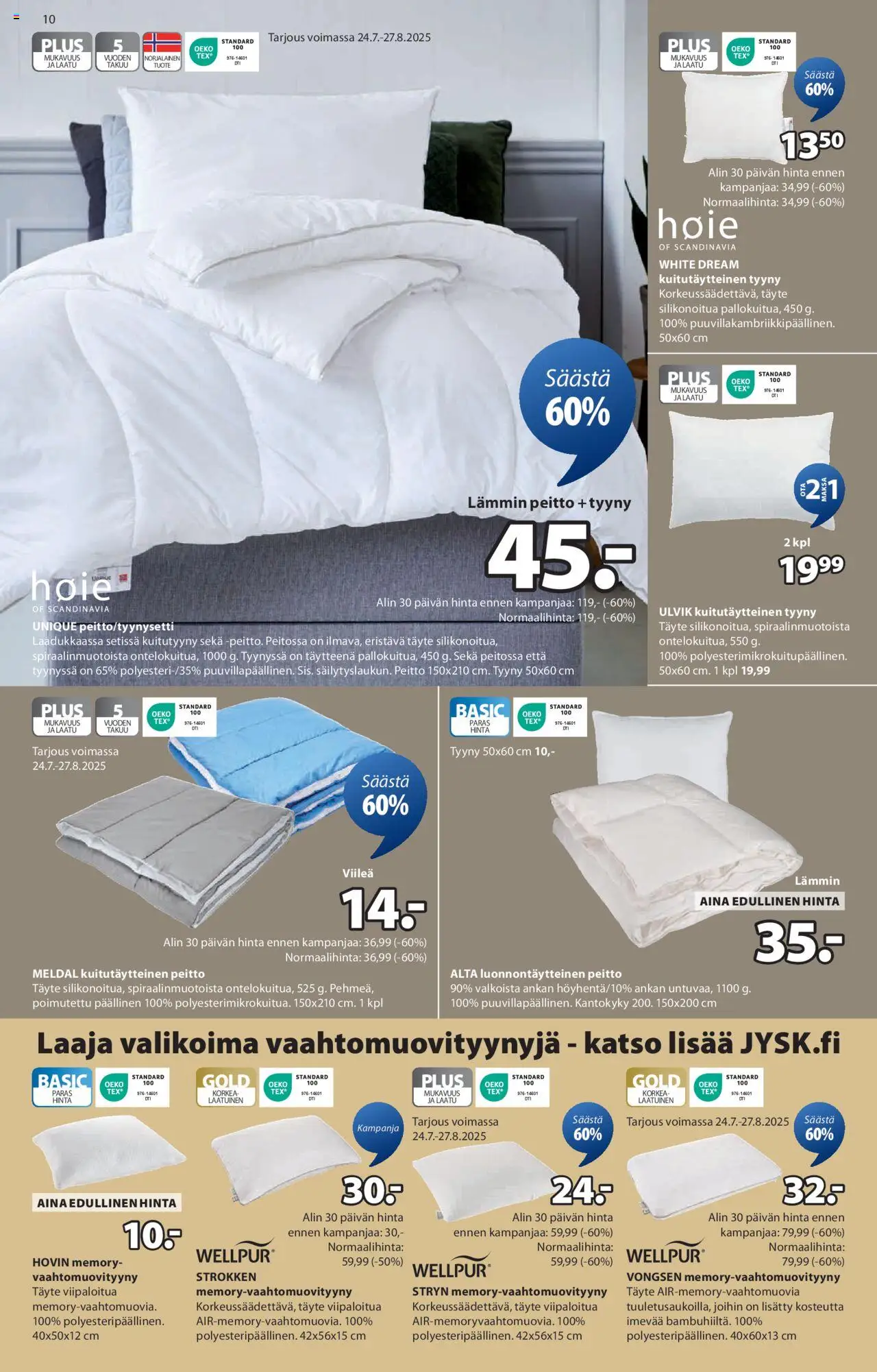  | Sivu: 10 | Tuotteet: Tyyny, Peitto