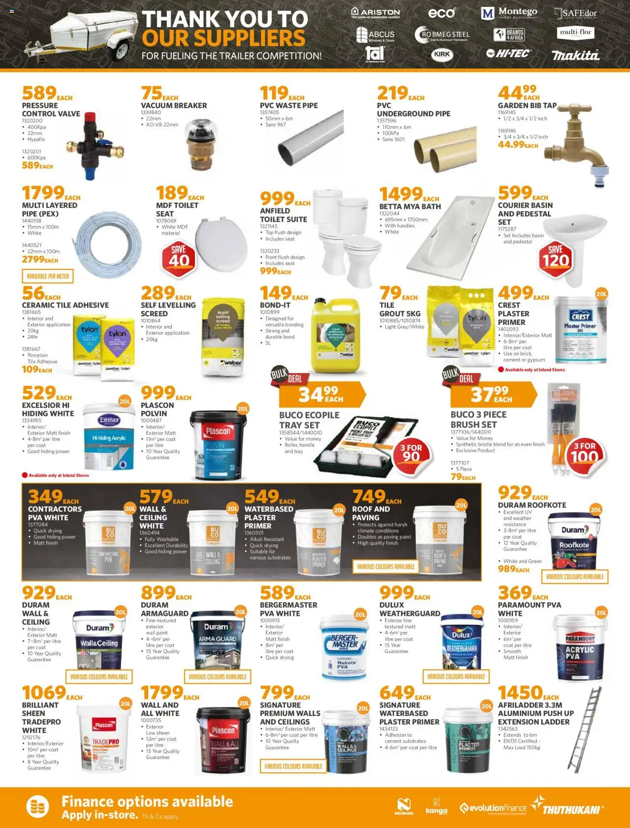 BUCO Spring Savings Merchant │ valid from 25.08.2025 | Page: 2 | Products: Paint, Plaster primer, Toilet, Brush