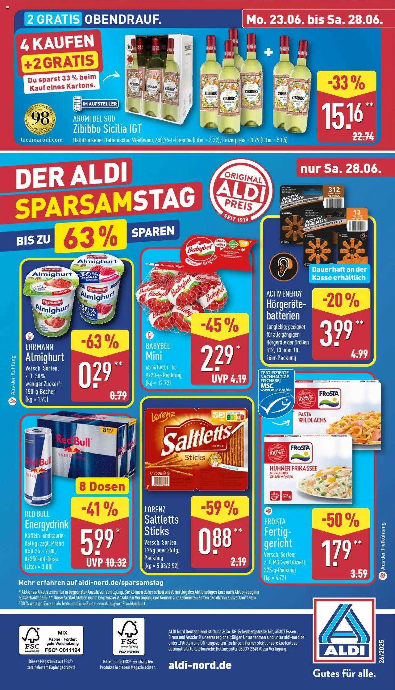 Aldi Prospekt 	 - gültig ab dem 23.06.2025 | Seite: 36 | Produkte: Batterien, Frosta, Mohren, Babybel