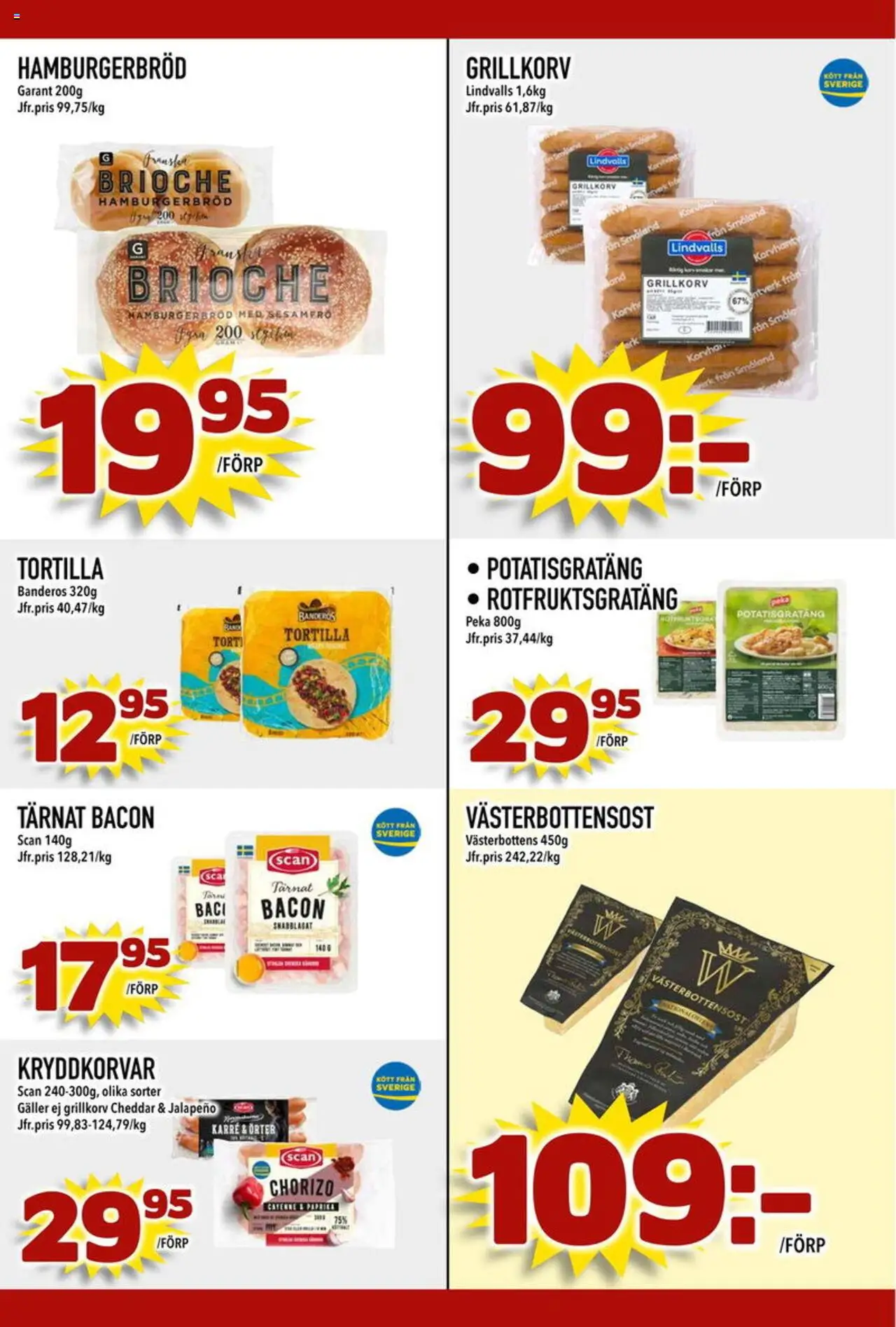 Din Mat reklamblad aktuell från 04.08.2025 | Sida: 5 | Produkter: Bacon, Galler, Hamburgerbröd, Chorizo