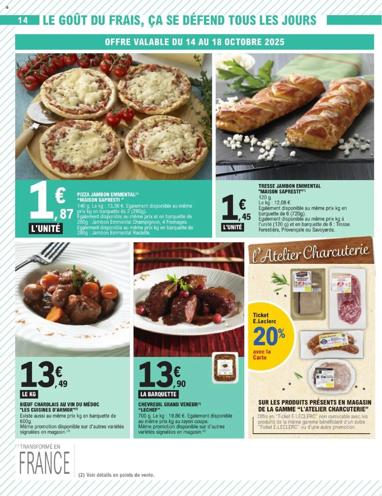 {H1} | Page: 14 | Produits: Emmental, Jambon, Pizza, Pâtes