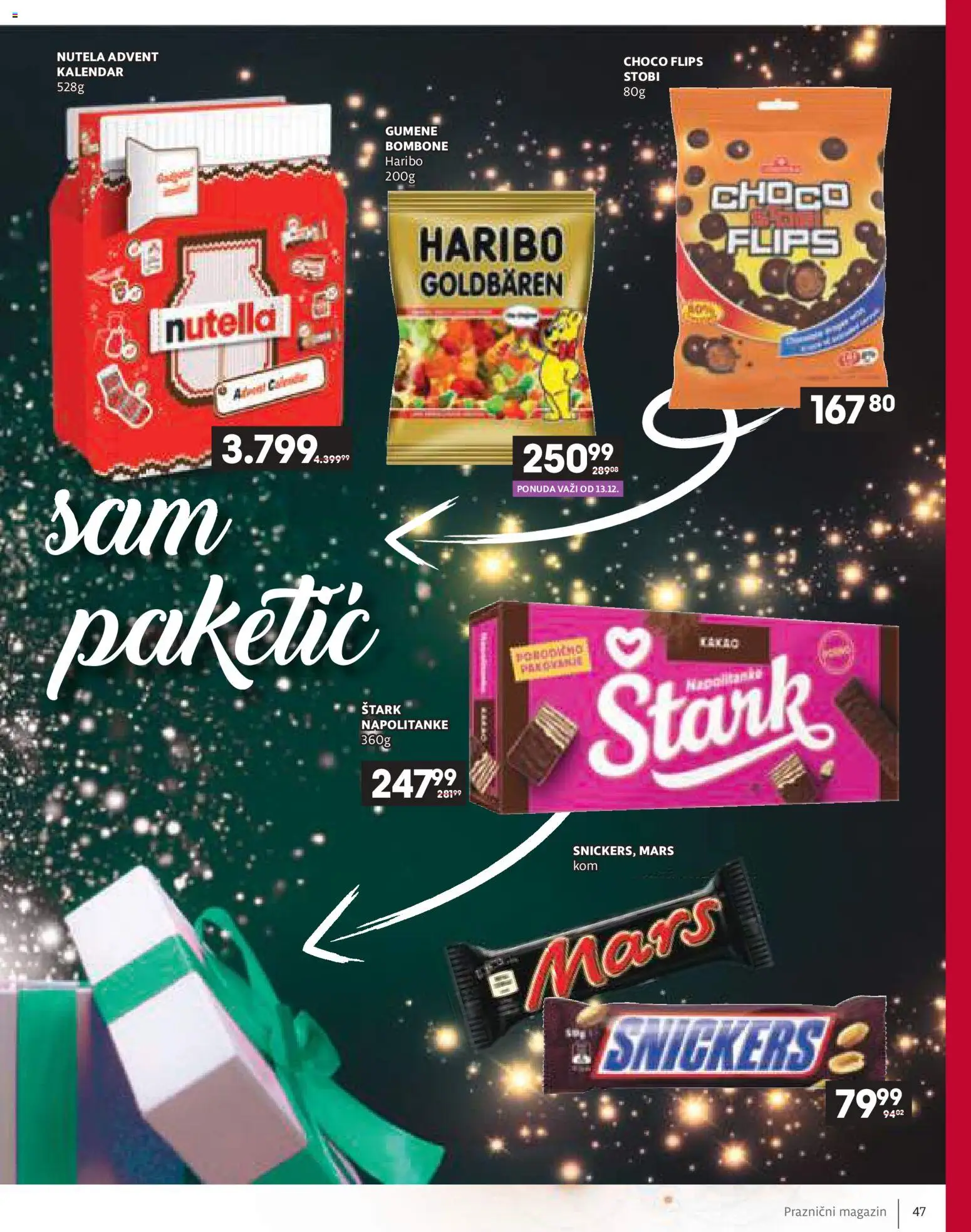 Idea katalog - važi od 11.12.2025 | Strana: 47 | Proizvode: Haribo, Gumene bombone, Nutella, Advent kalendar
