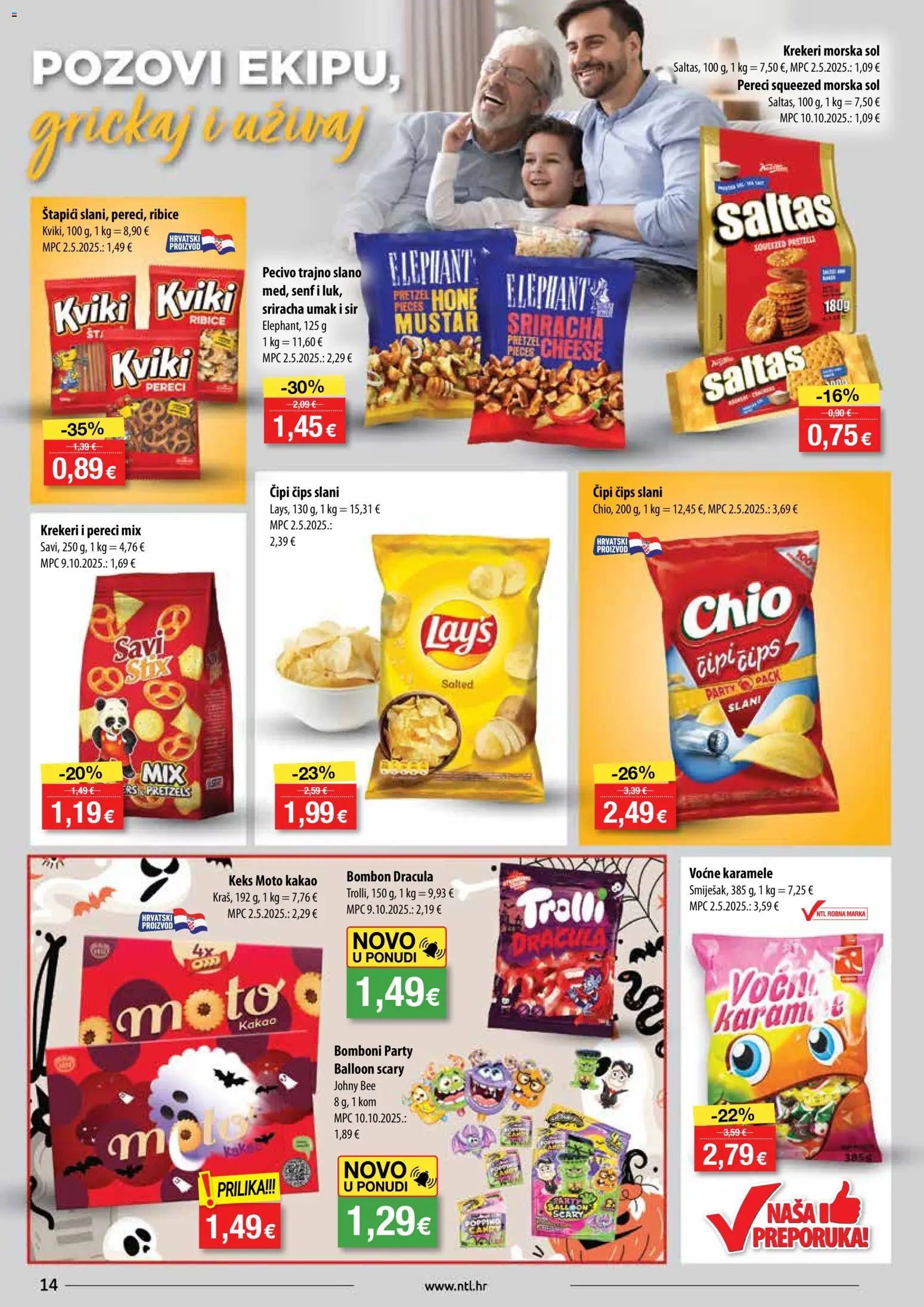 NTL katalog | vrijedi od 29.10.2025 | Stranica: 14 | Proizvodi: Bomboni, Keks, Štapići, Pecivo