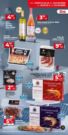 Vista previa Canelones de marisco, Canelones de marisco Dia Al Punto 300 g válido desde el 26.11.2025 | Página: 11