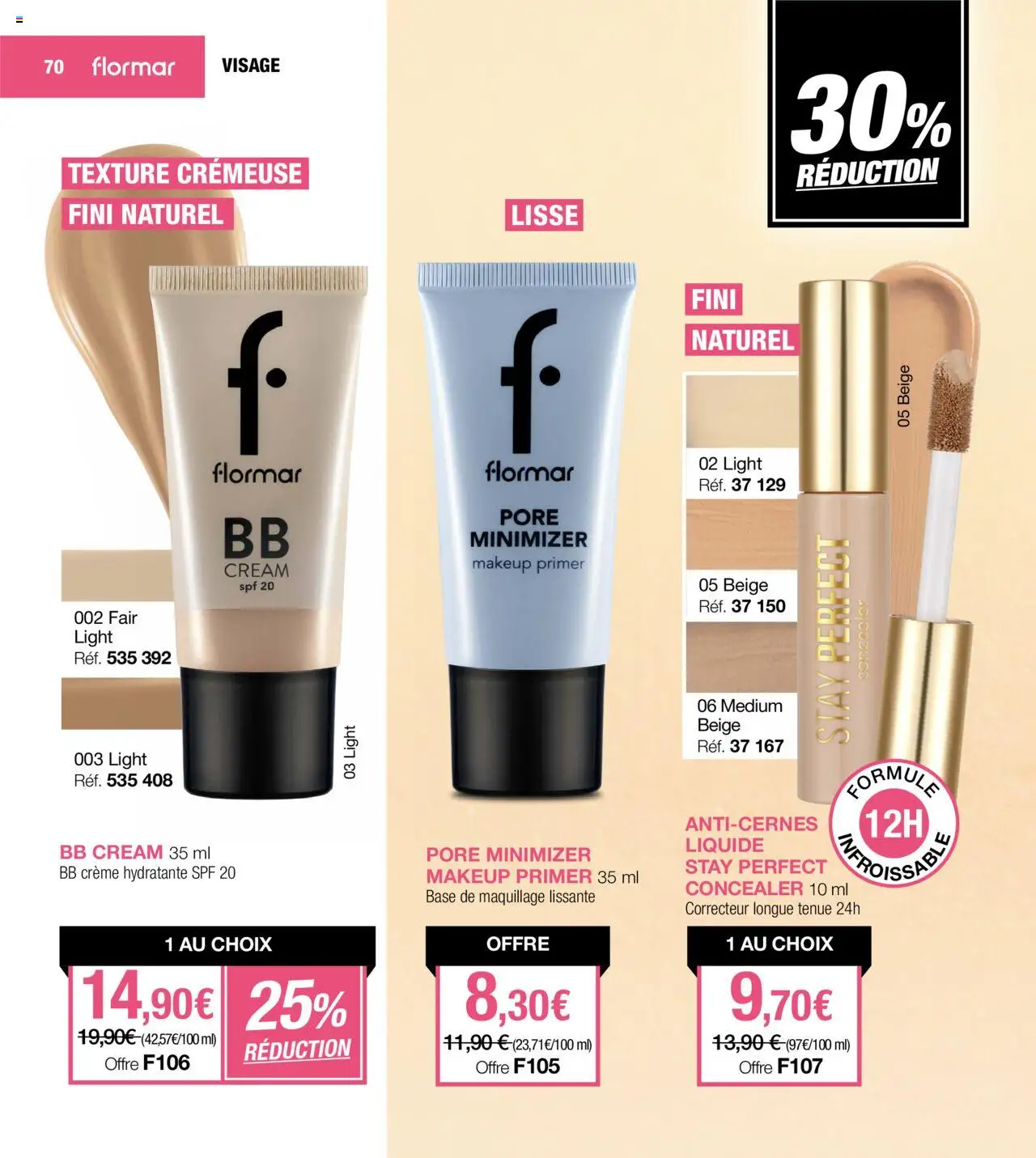  | Page: 70 | Produits: Base, Correcteur, BB crème, Crème hydratante