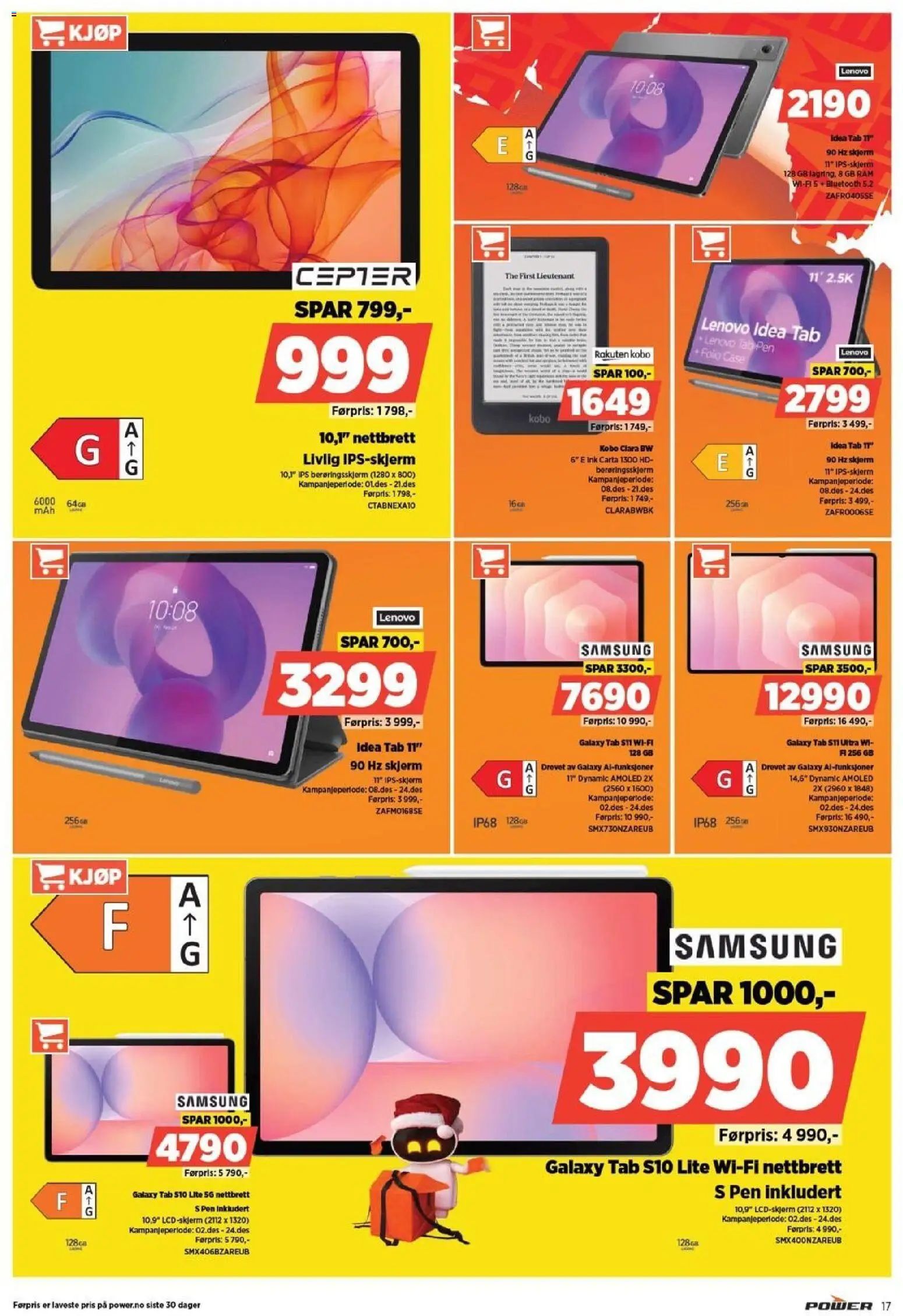 {H1} | Side: 17 | Produkter: Nettbrett, Skjerm