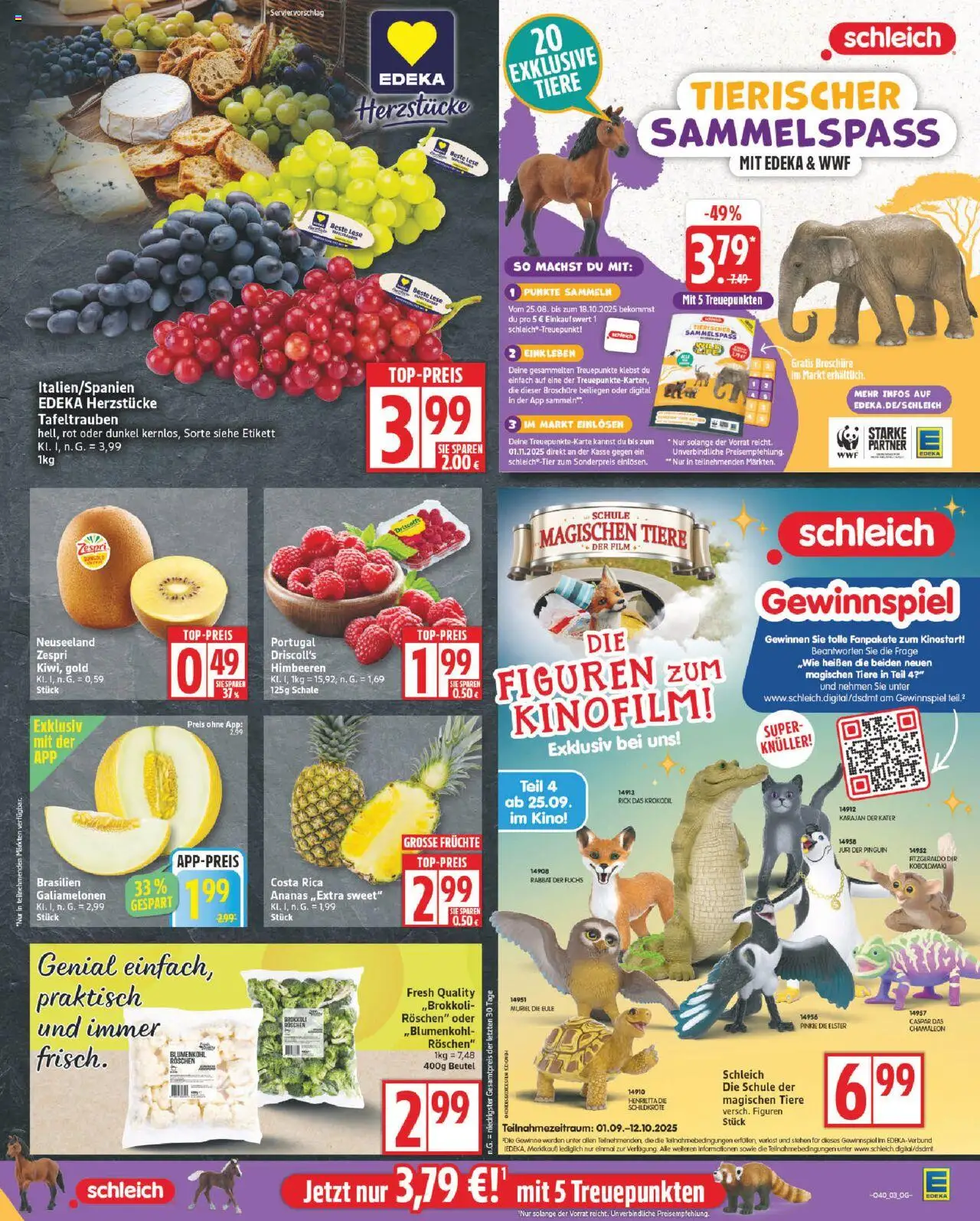 Edeka Prospekt 	 – gültig ab 29.09.2025 | Seite: 3 | Produkte: Himbeeren, Ananas, Blumenkohl, Kiwi