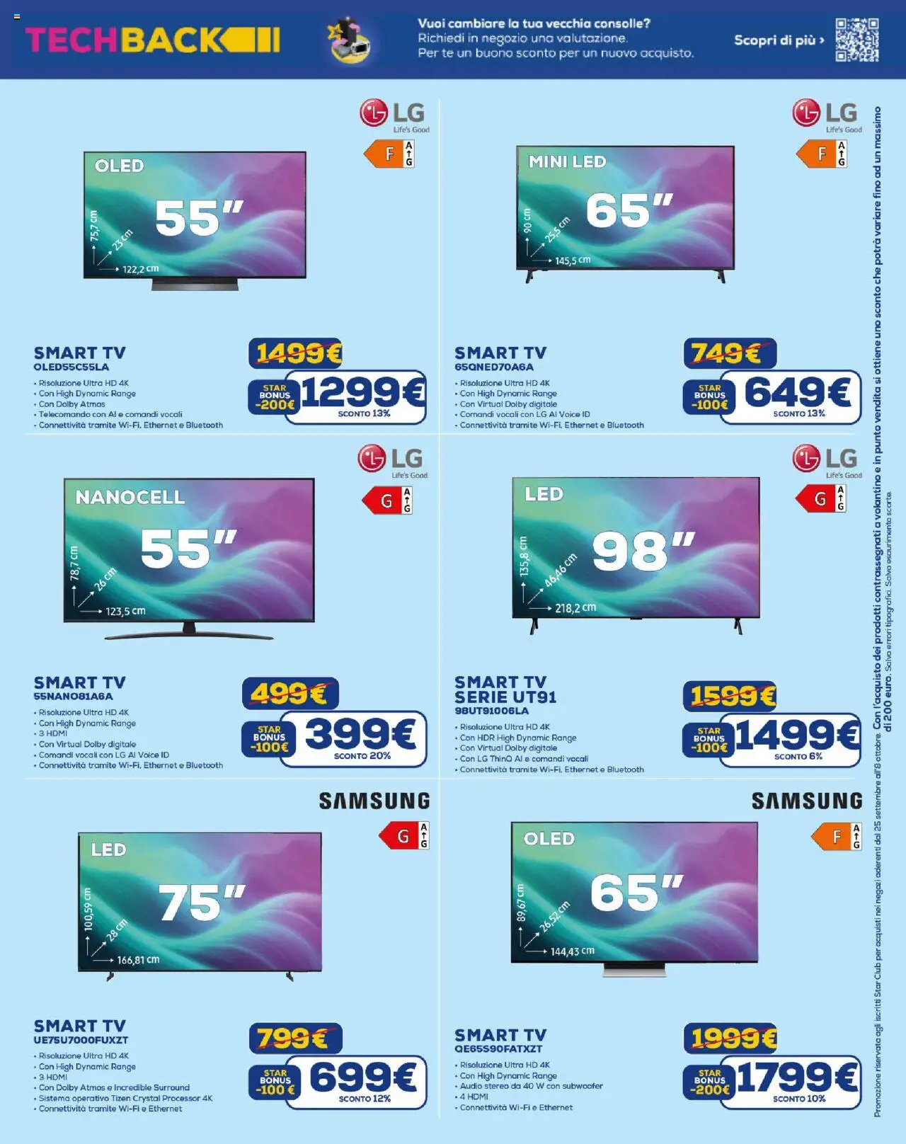 Volantino Euronics del 25.09.2025 | Pagina: 3 | Prodotti: Telecomando, Tè, smart TV, TV