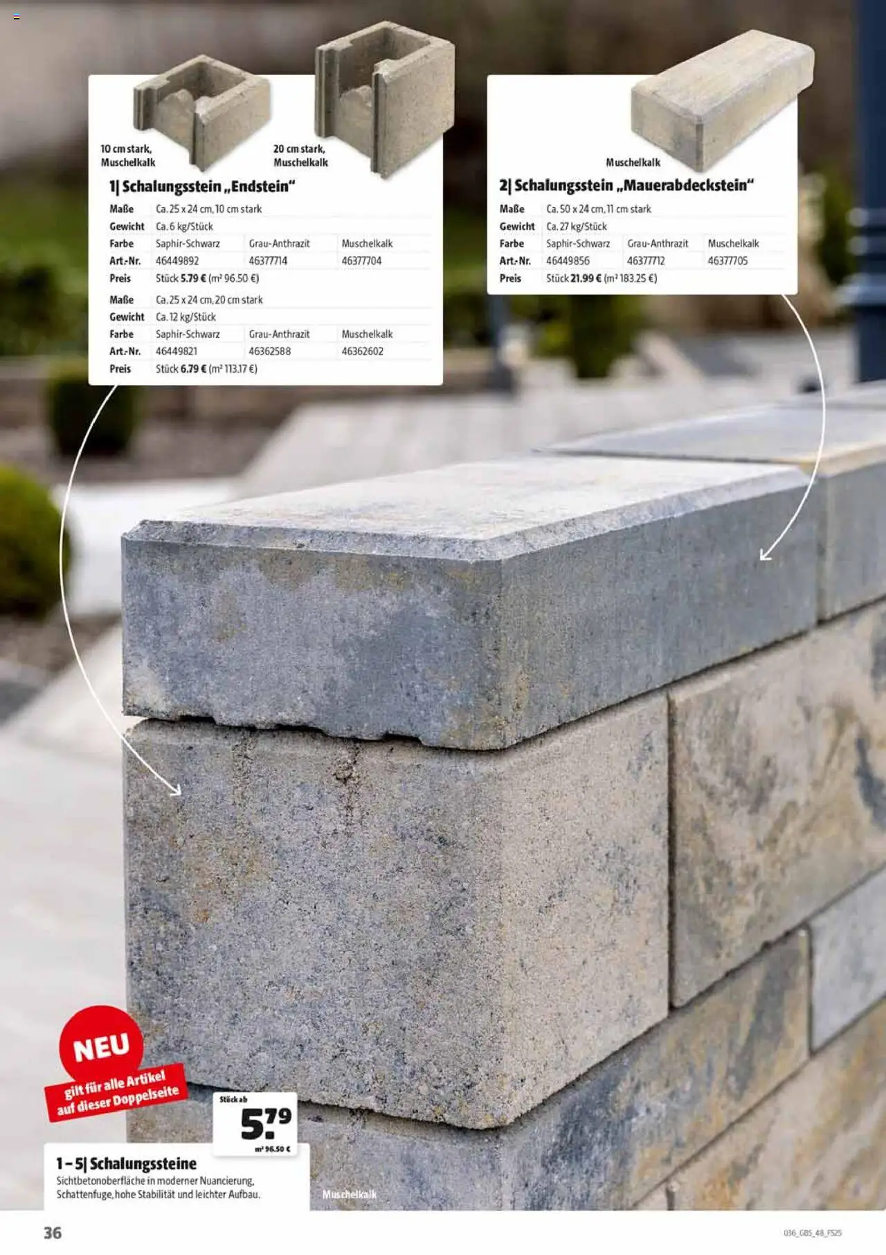 HERKULES Gartenbaustoffe - gültig ab dem 28.07.2025 | Seite: 36 | Produkte: Gewicht