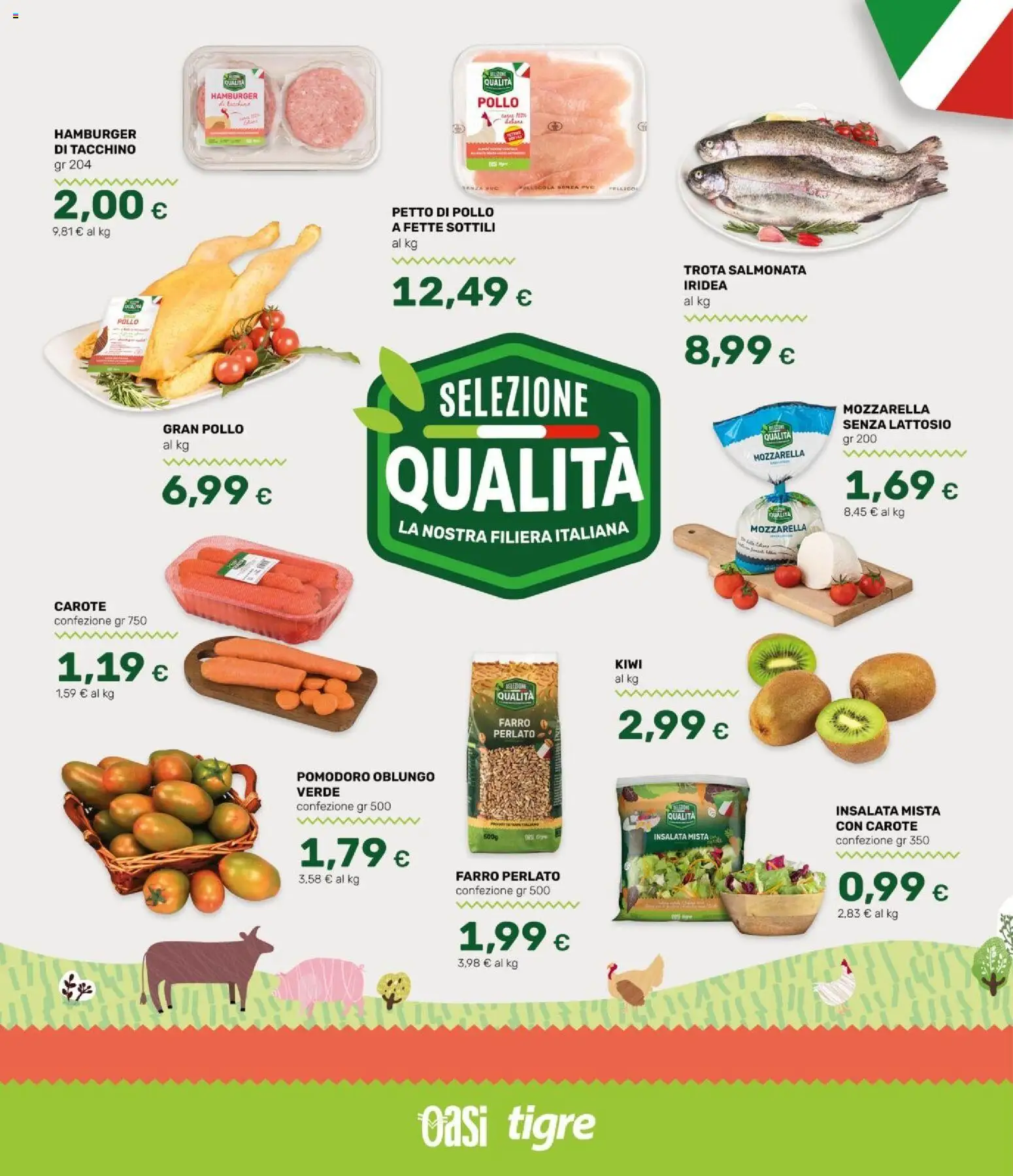 Volantino Oasi del 23.04.2026 | Pagina: 10 | Prodotti: Mozzarella, Pomodoro, Pellicola, Farro