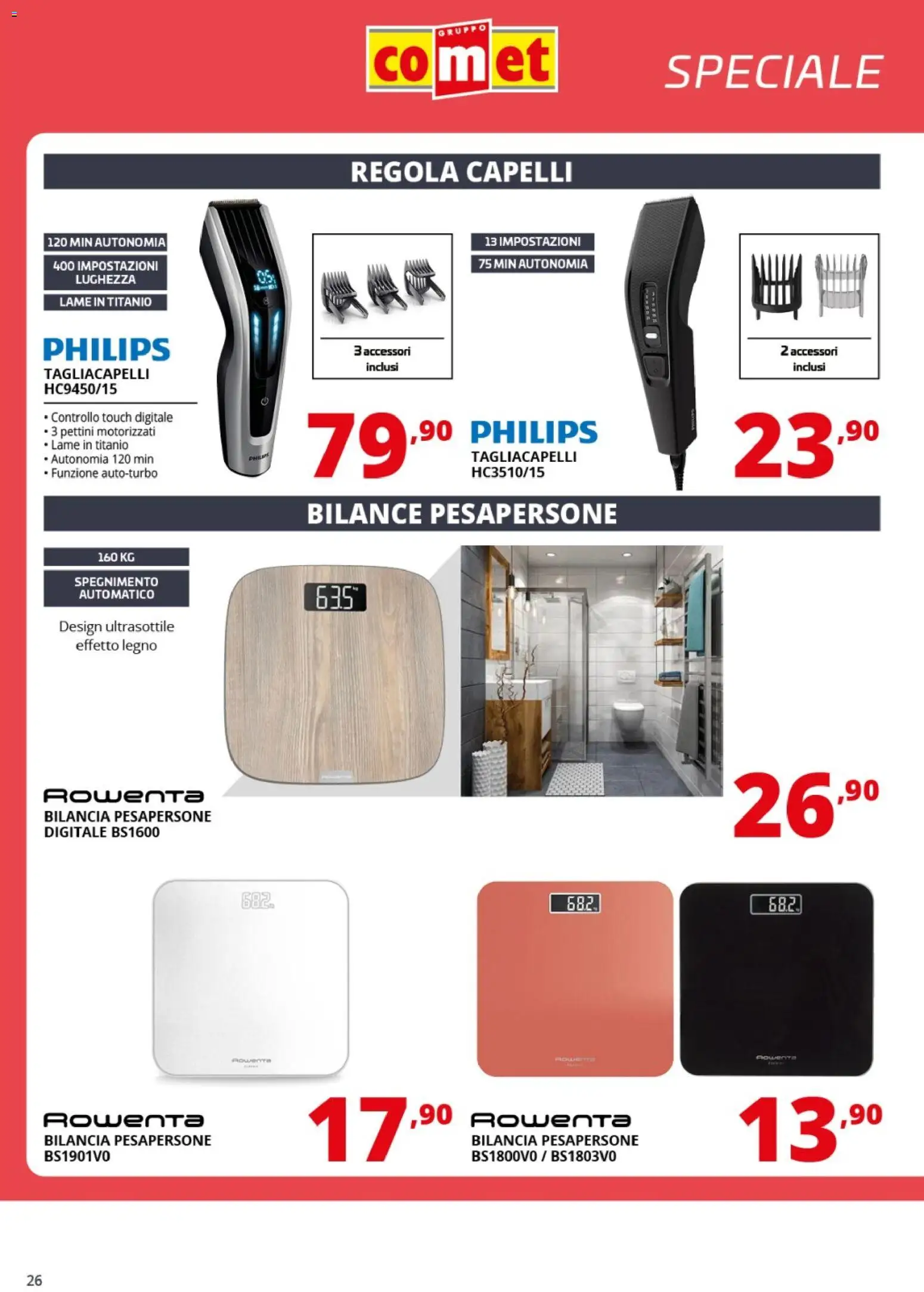 Volantino Comet del 06.03.2026 | Pagina: 26 | Prodotti: Bilancia
