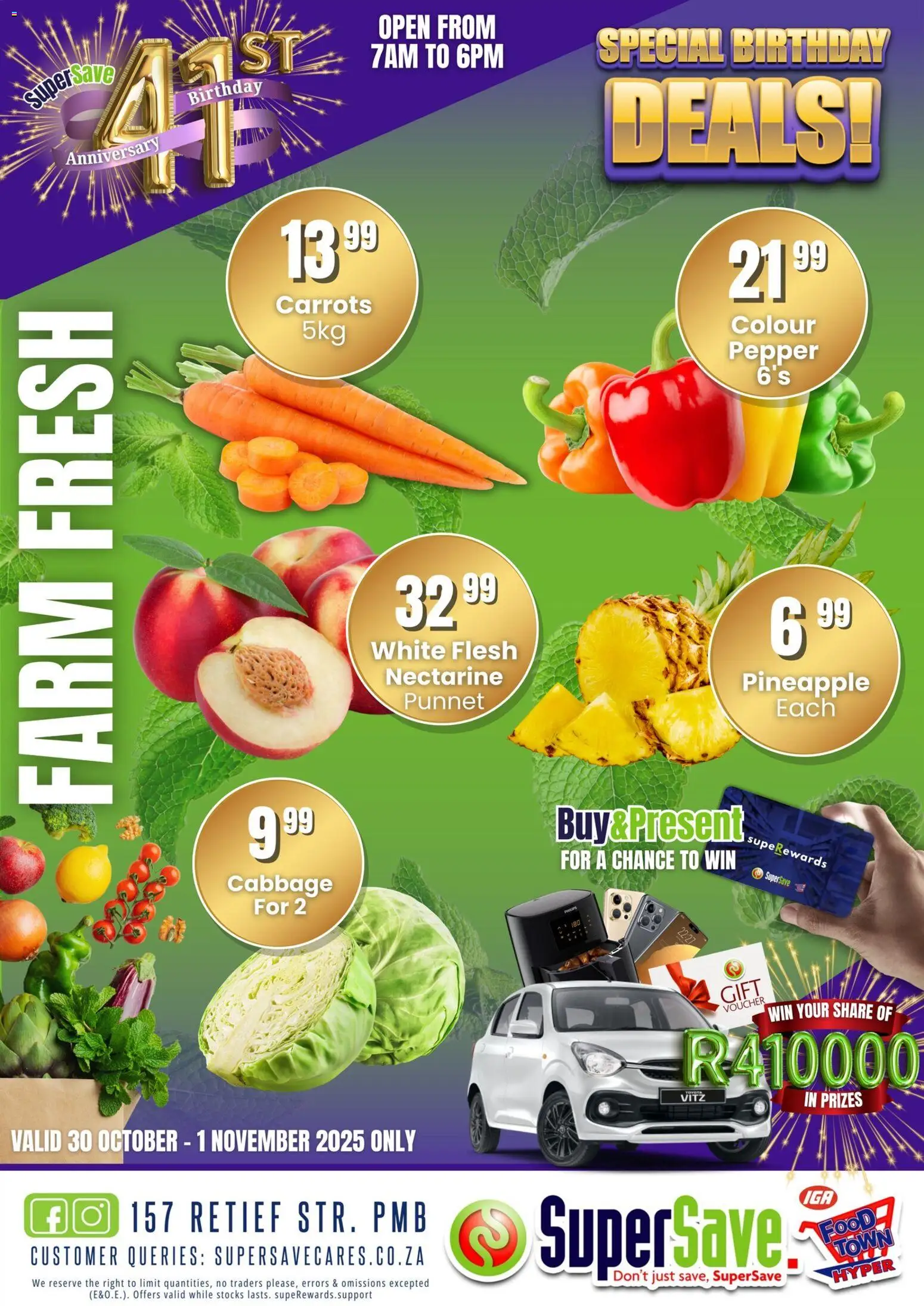 New Super Save catalogue – valid from 30.10.2025 | Page: 4 | Products: Pineapple, Carrots, Pepper