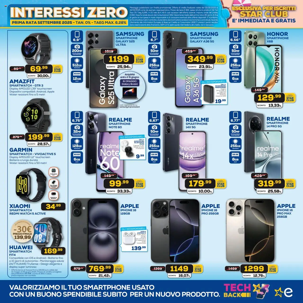 Volantino Euronics del 05.06.2025 | Pagina: 9 | Prodotti: Auricolari, Huawei, Smartwatch, Airpods