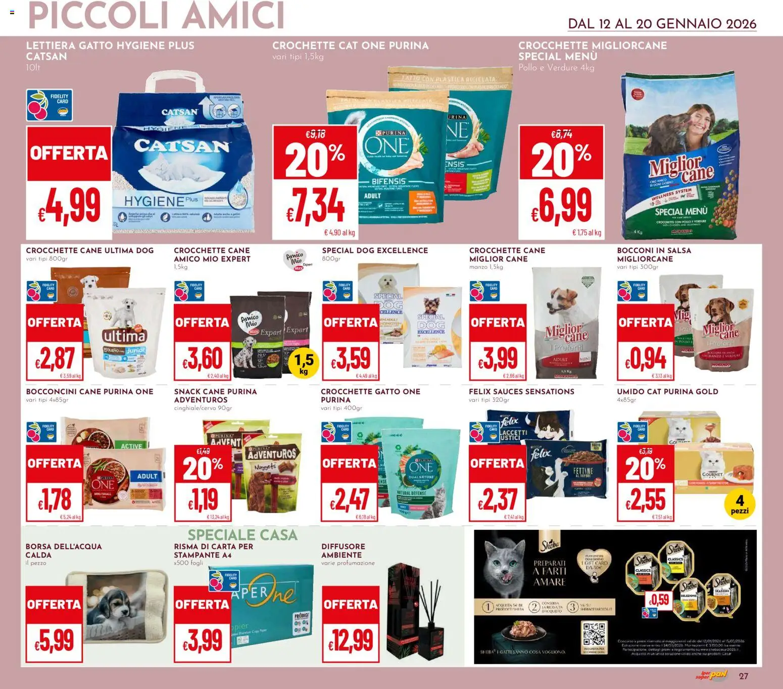 Volantino Pan del 12.01.2026 | Pagina: 27 | Prodotti: Pollo, Manzo, Crocchette cane, Crocchette gatto