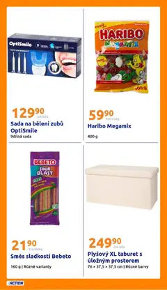 Náhled letáku Action leták od 11.03.2026 | Strana: 23 | Produkty: Haribo, Taburet s úložným prostorem, Sladkosti, Barvy