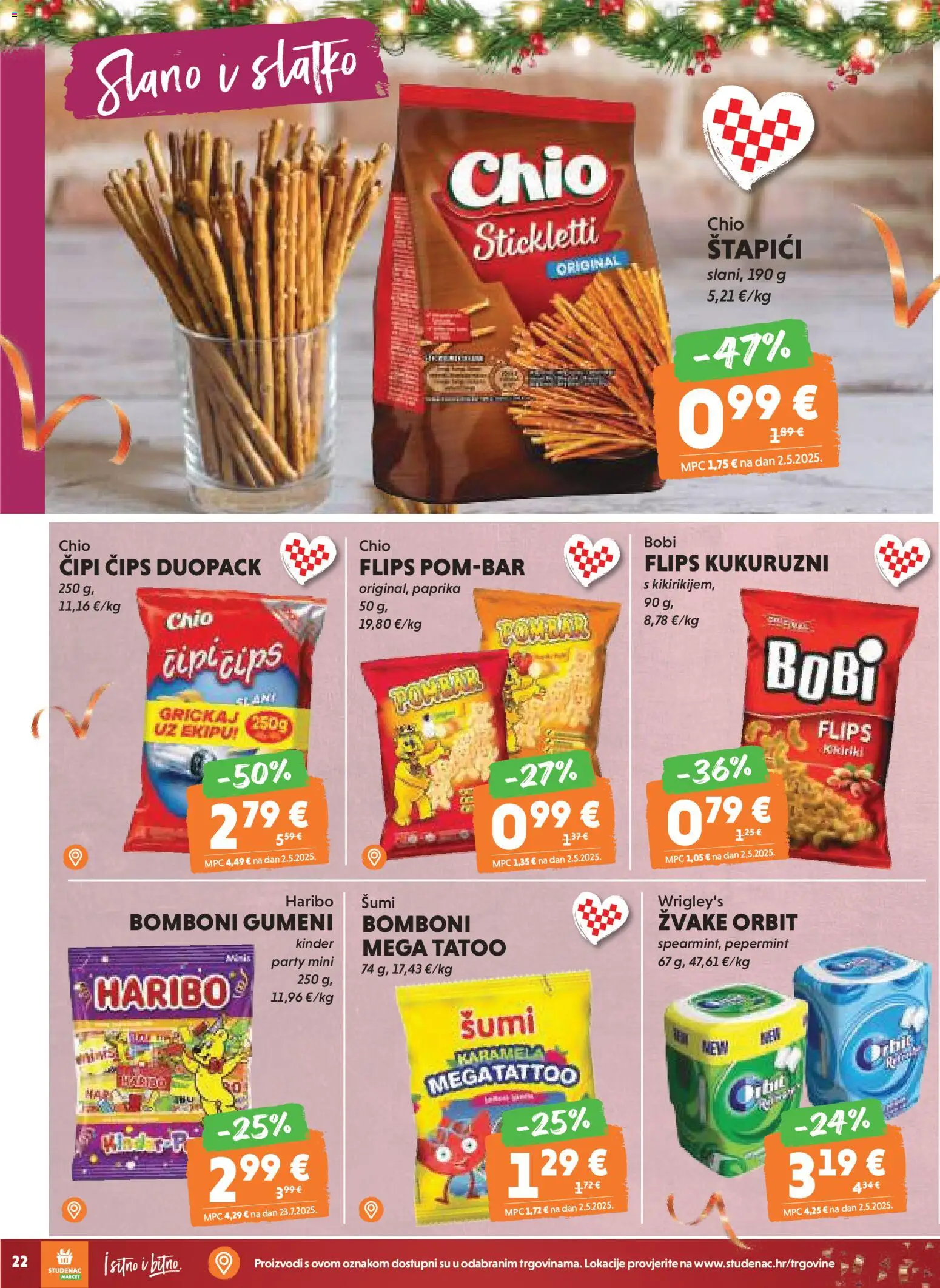 Studenac katalog | vrijedi od 02.01.2026 | Stranica: 22 | Proizvodi: Flips, Paprika, Čips, Štapići