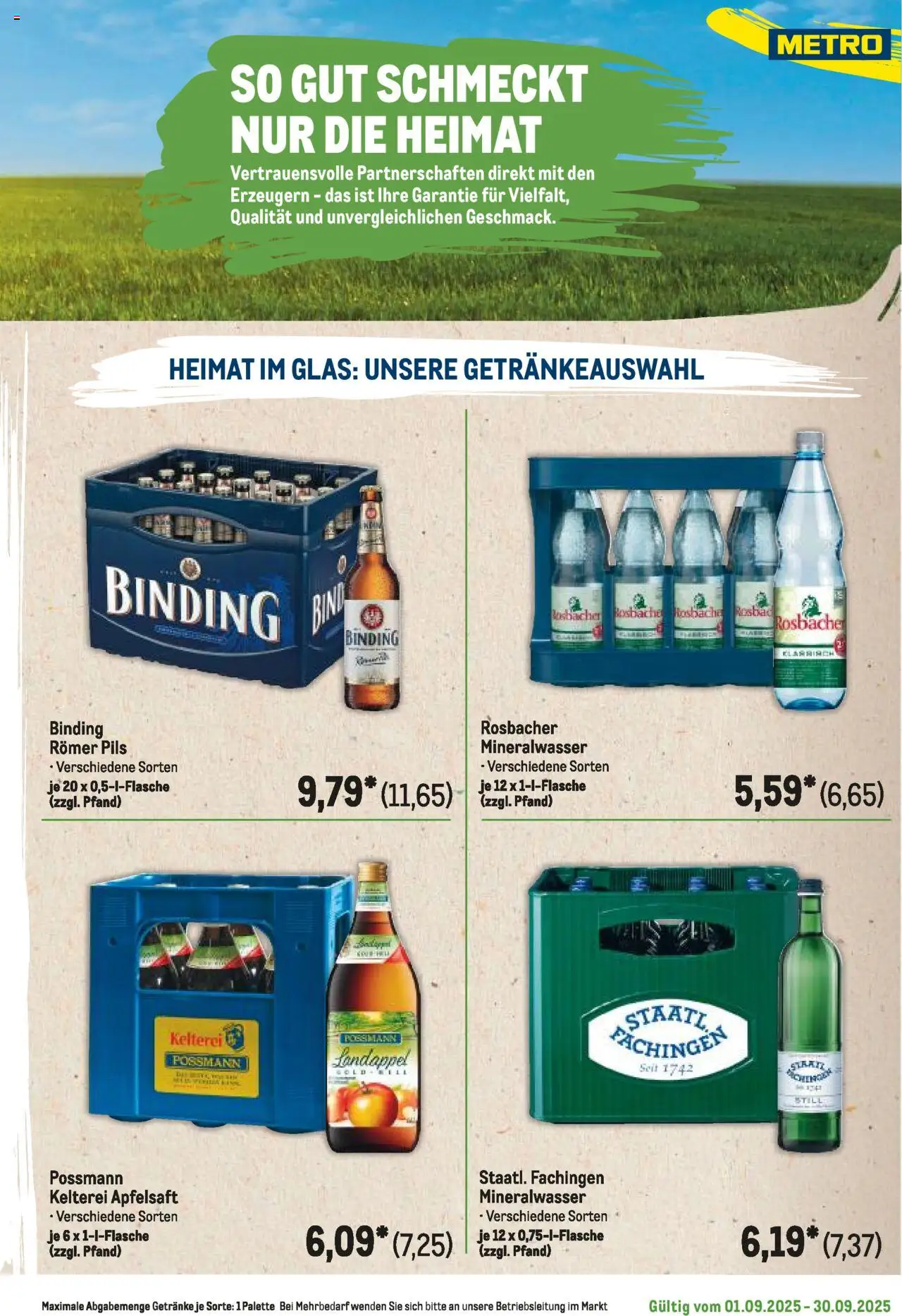 Metro Regionaler Flyer - gültig ab dem 01.09.2025 | Seite: 53 | Produkte: Pils, Apfelsaft, Mineralwasser