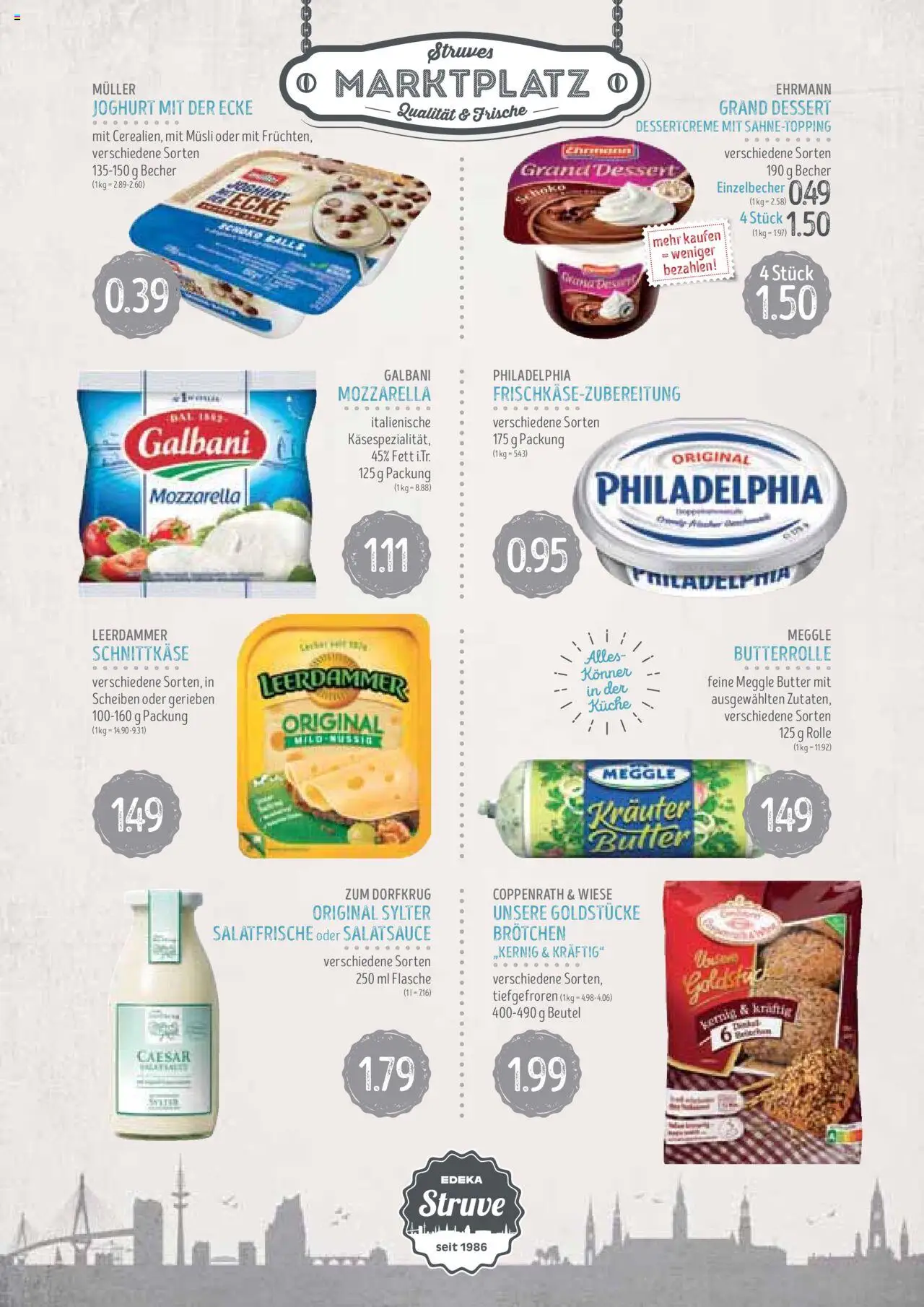 Edeka Struve Prospekt 	 - gültig ab dem 12.08.2025 | Seite: 6 | Produkte: Joghurt, Mozzarella, Küche, Leerdammer