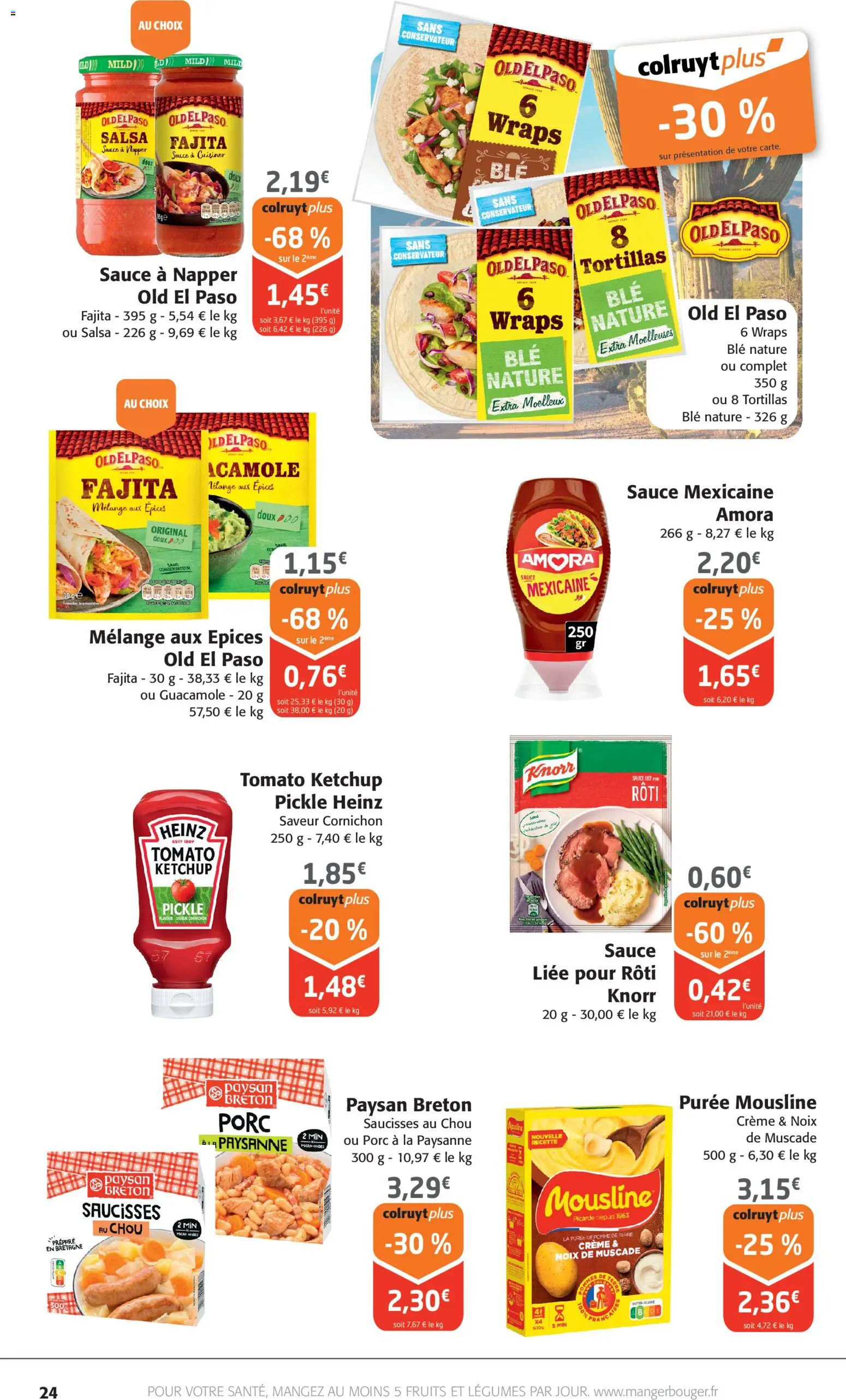 {H1} | Page: 24 | Produits: Tortillas, Guacamole, Porc, Ketchup