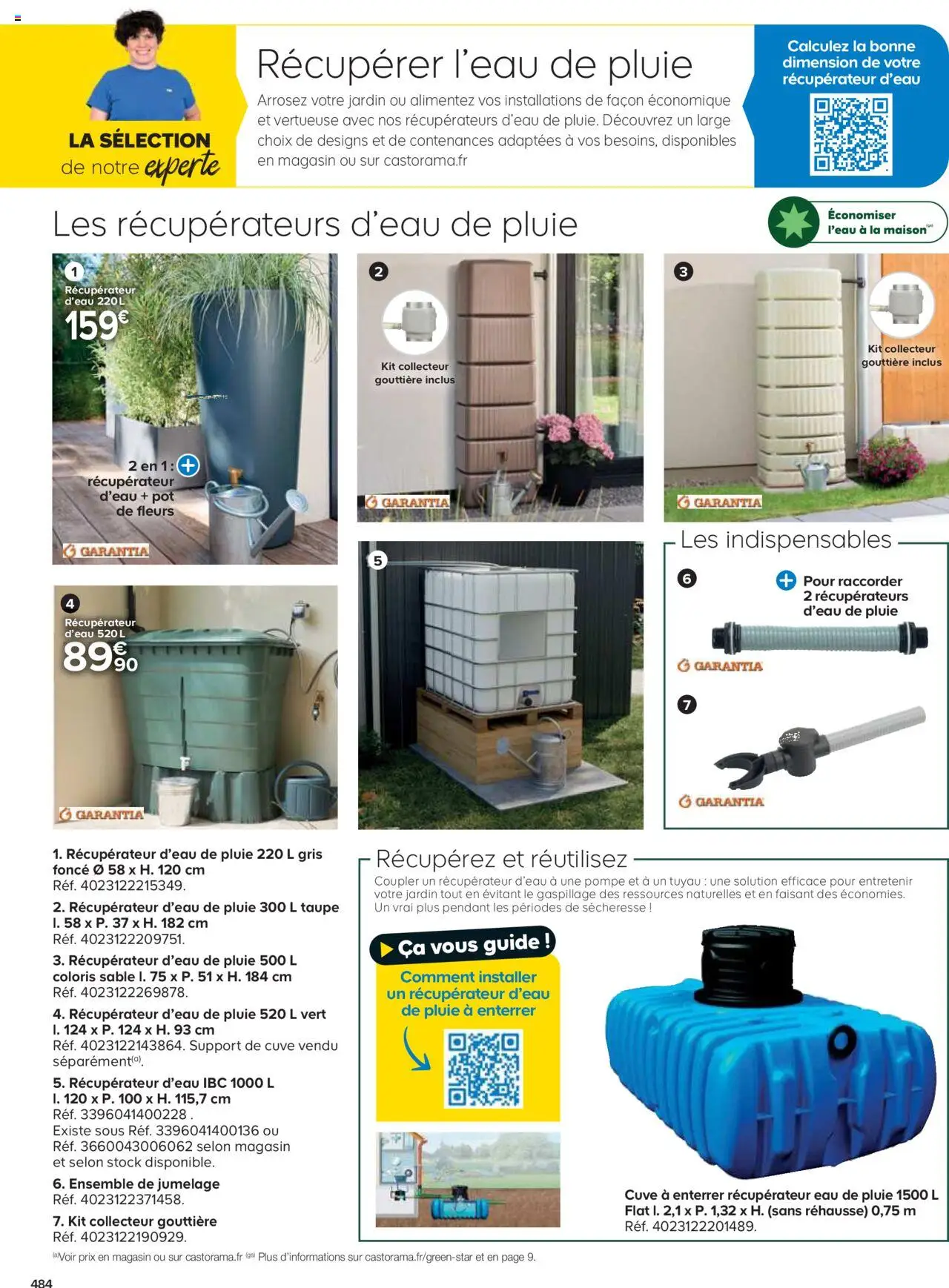 {H1} | Page: 484 | Produits: Gouttière, Récupérateur d'eau, Tuyau, Pot de fleurs